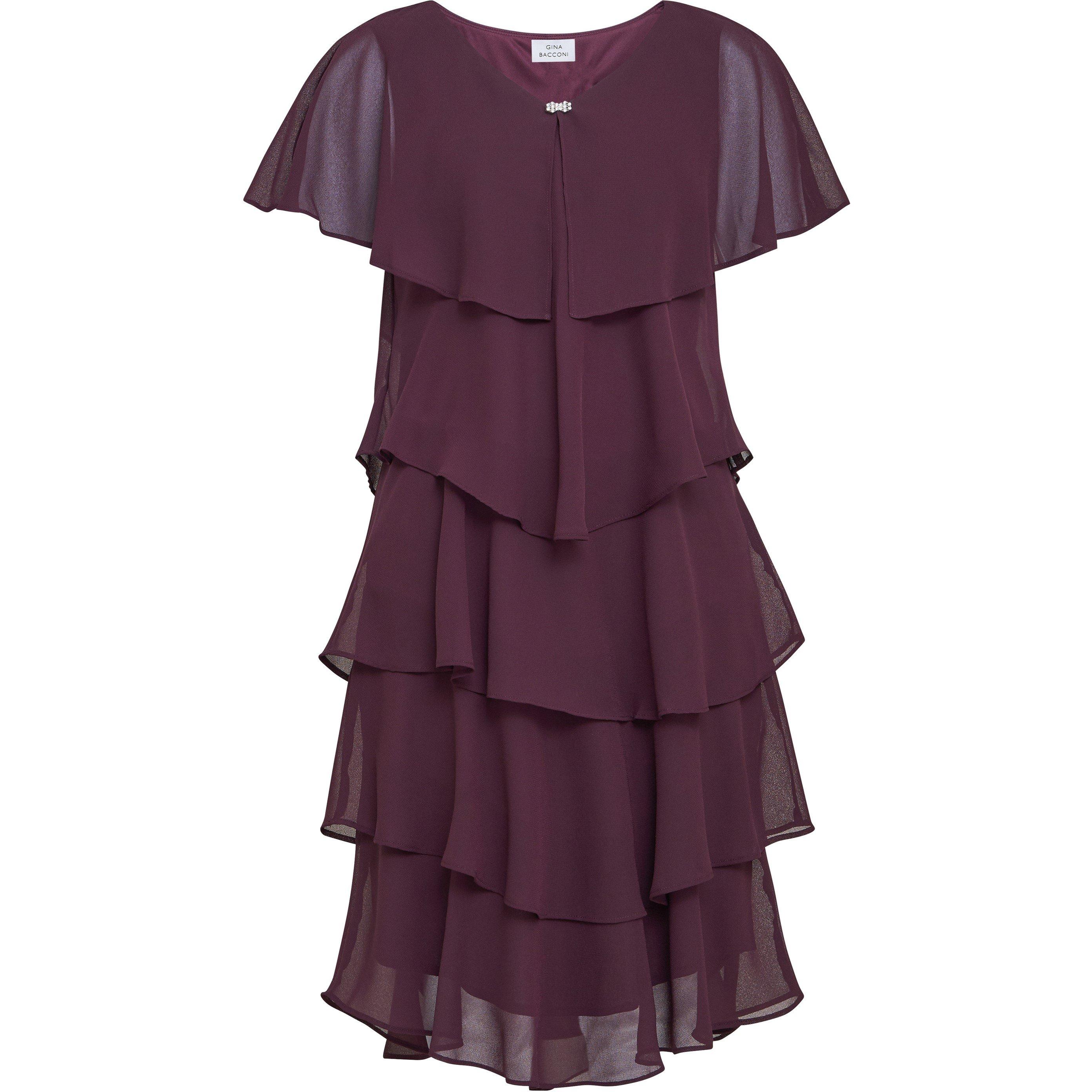 Fig - Gina Bacconi - Bella Georgette Tiered Dress - 4