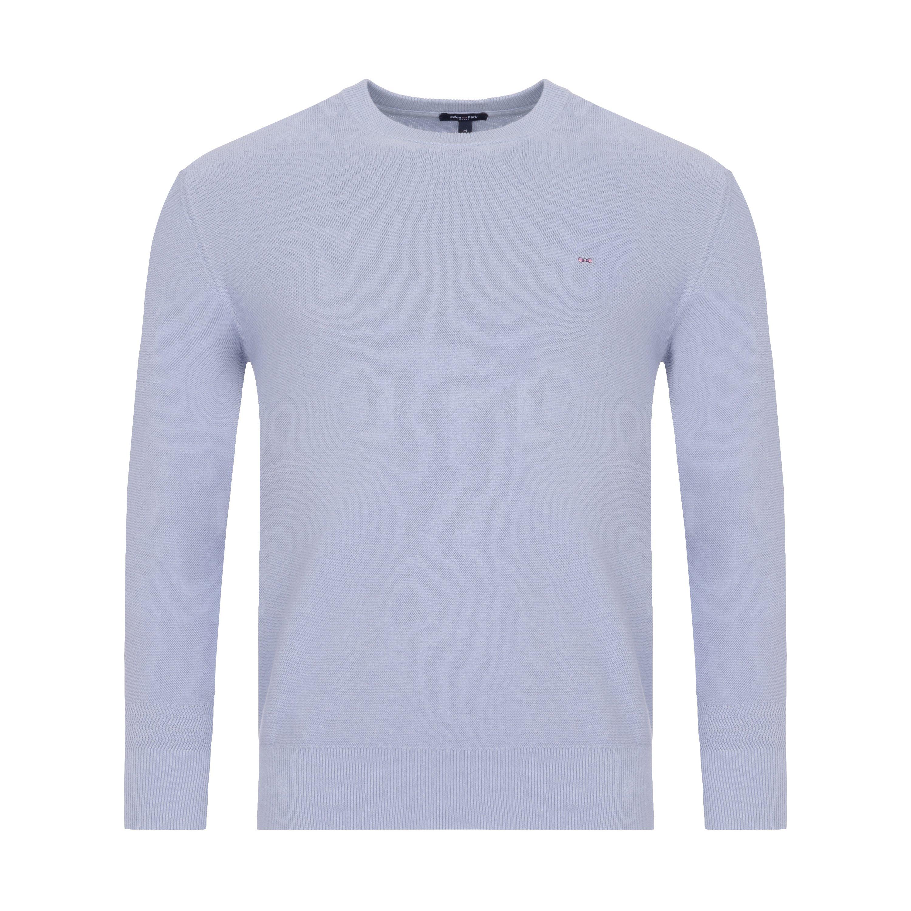 Eden Park Men's Light Blue Jumper In A Linen Blend - Blc1 - 2XL