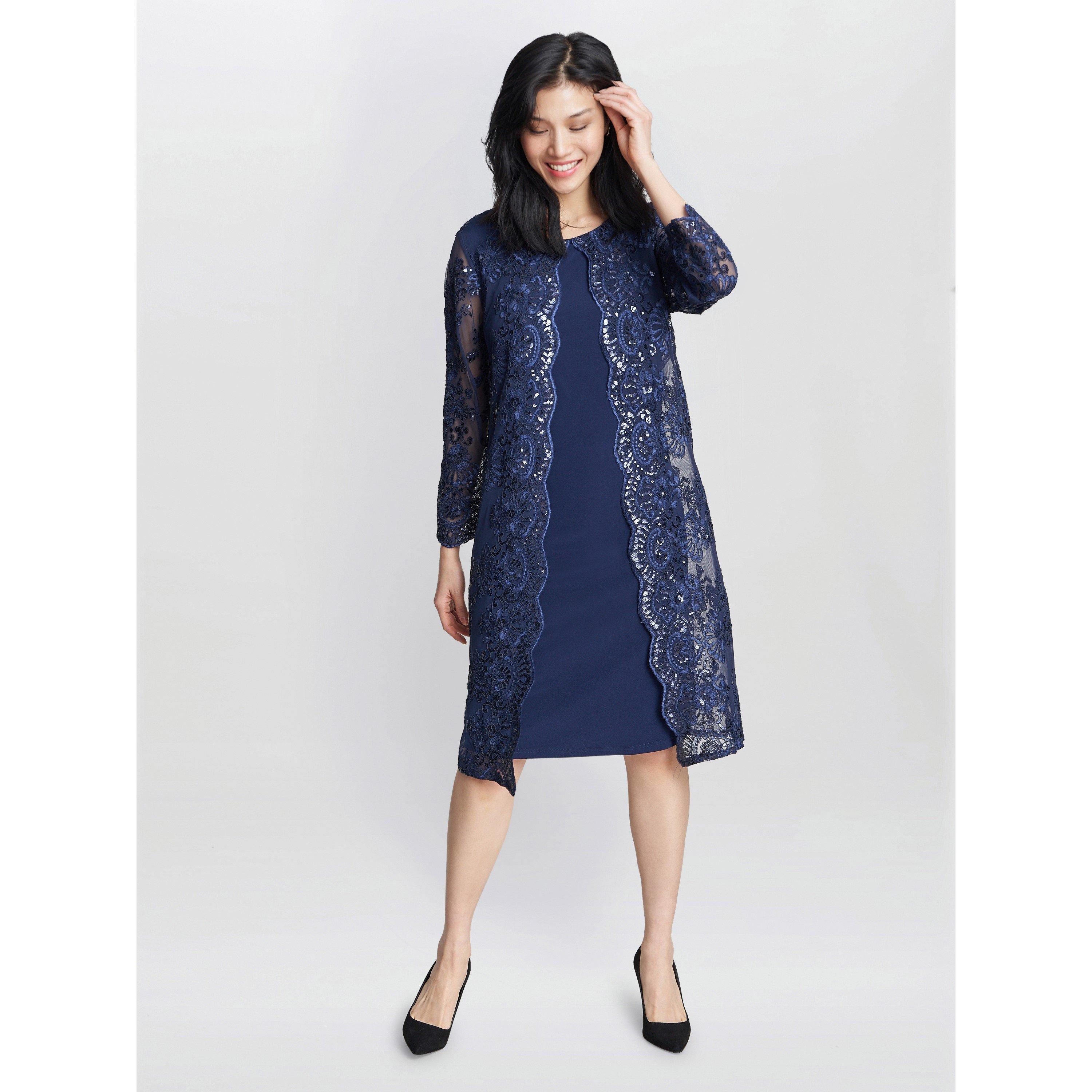 Spring Navy - Gina Bacconi - Yasmina Mock Jacket Dress - 3