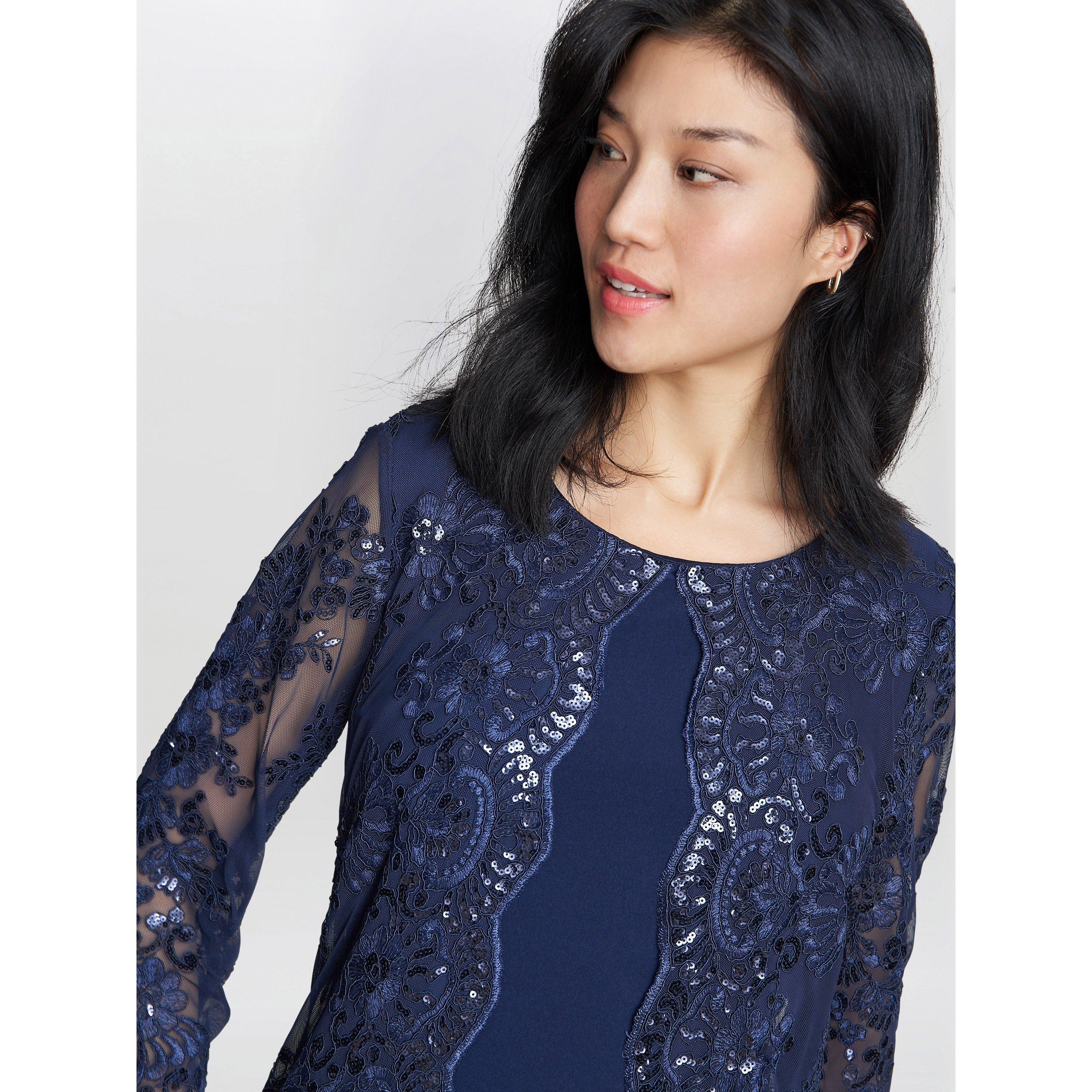Spring Navy - Gina Bacconi - Yasmina Mock Jacket Dress - 5