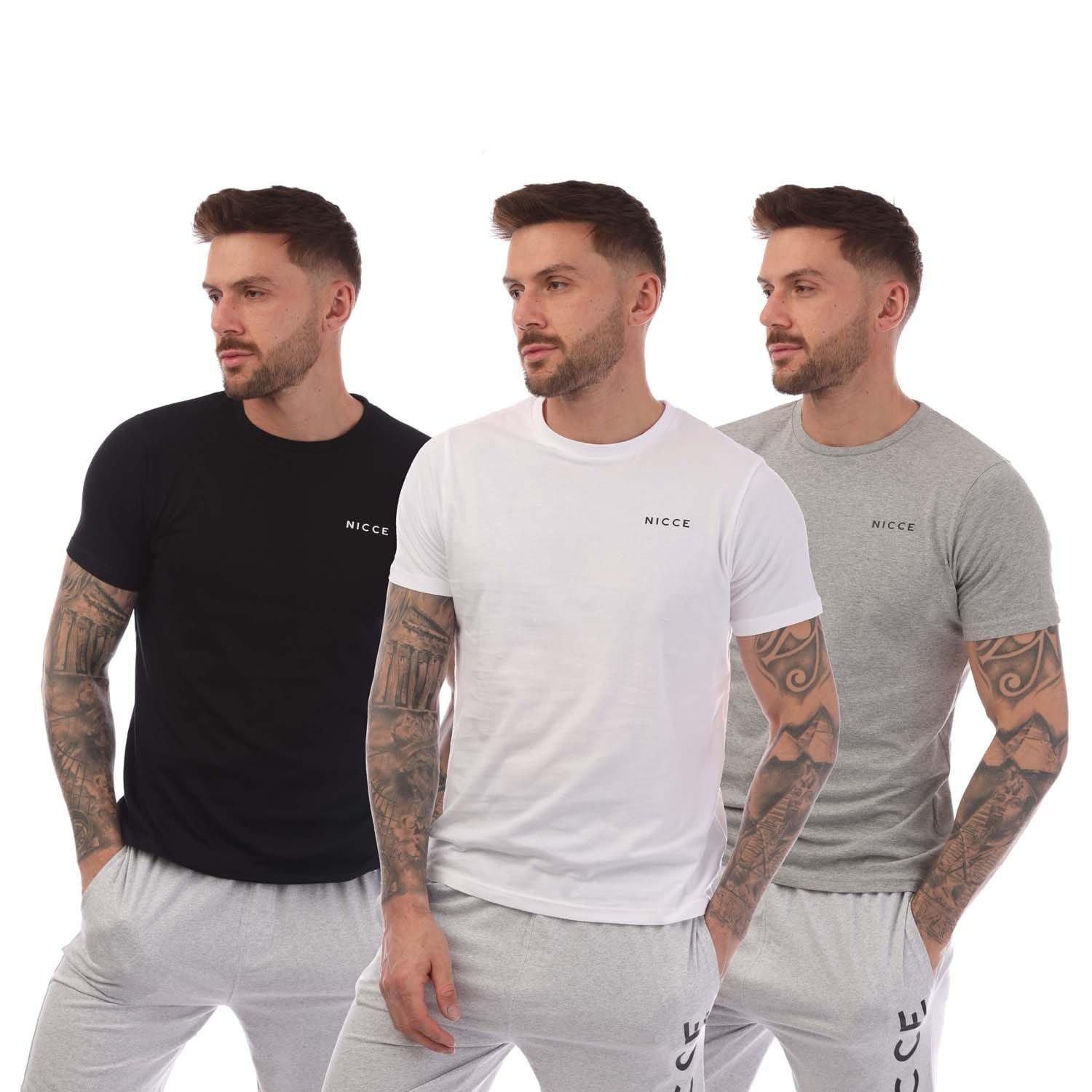 Black Grey Whit - Nicce - Sully 3 Pack T-Shirts - 1
