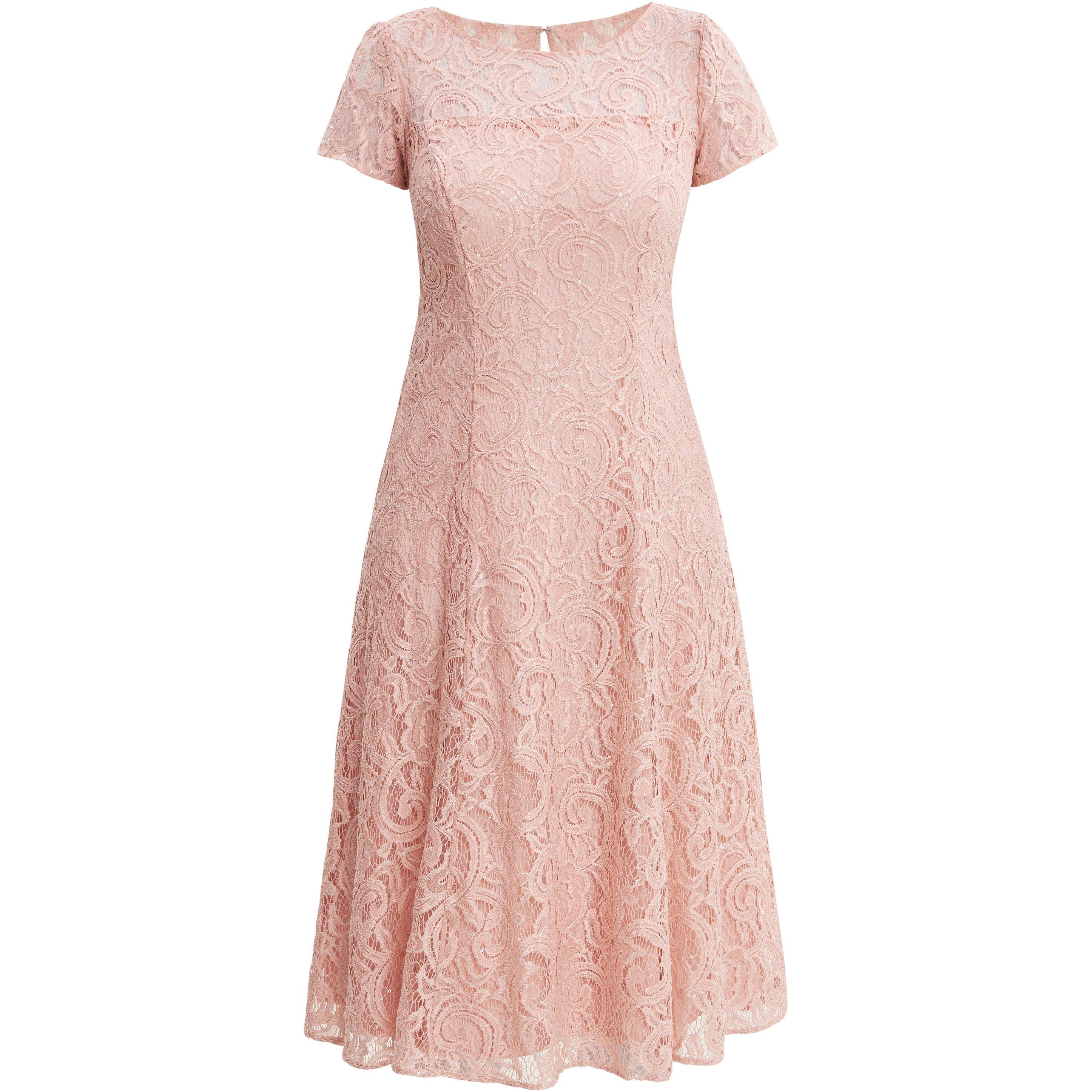 Rose Pink - Gina Bacconi - Una Maxi Dress With Lace Sleeves - 4