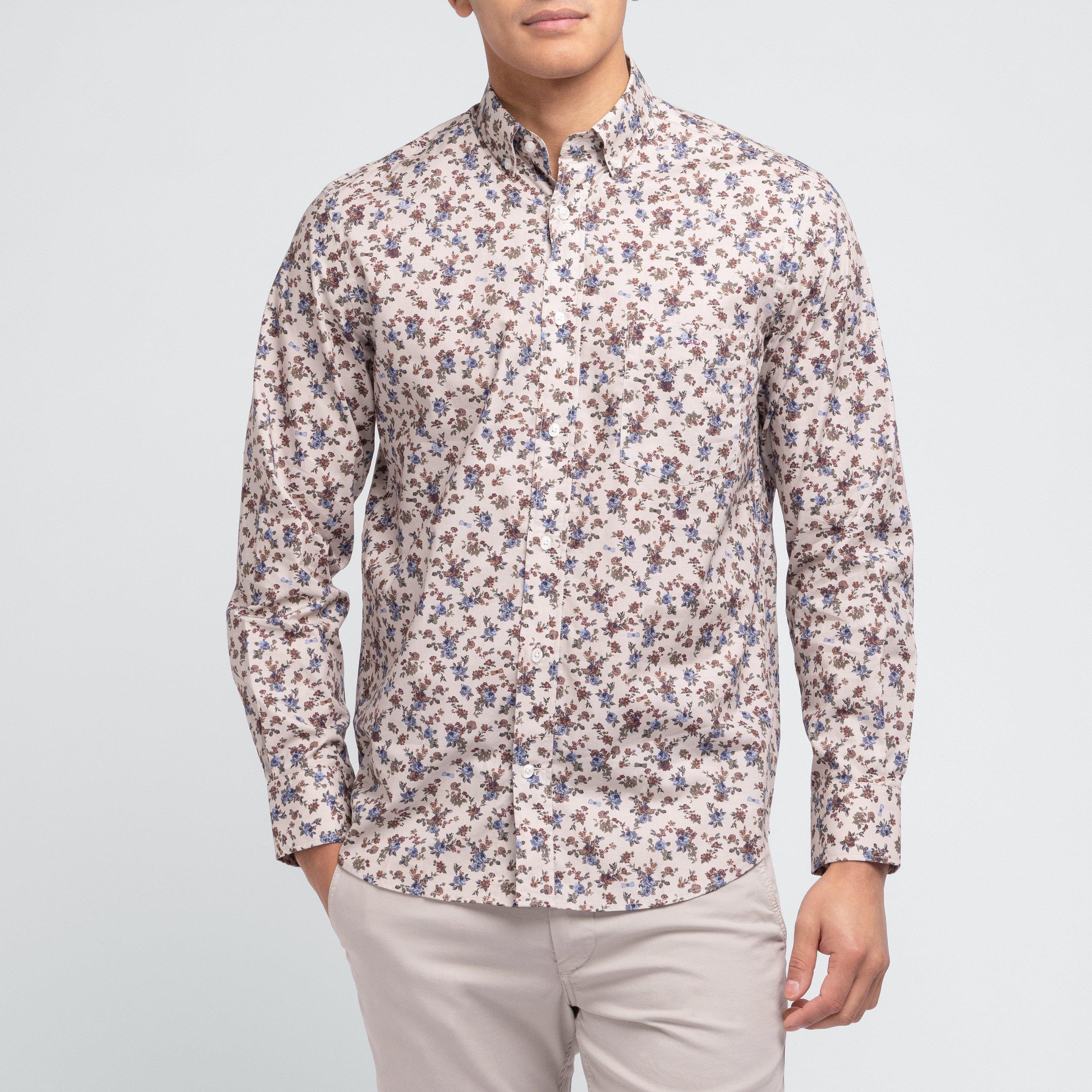 Bem7 - Eden Park - Beige Pima cotton shirt exclusive print - 2