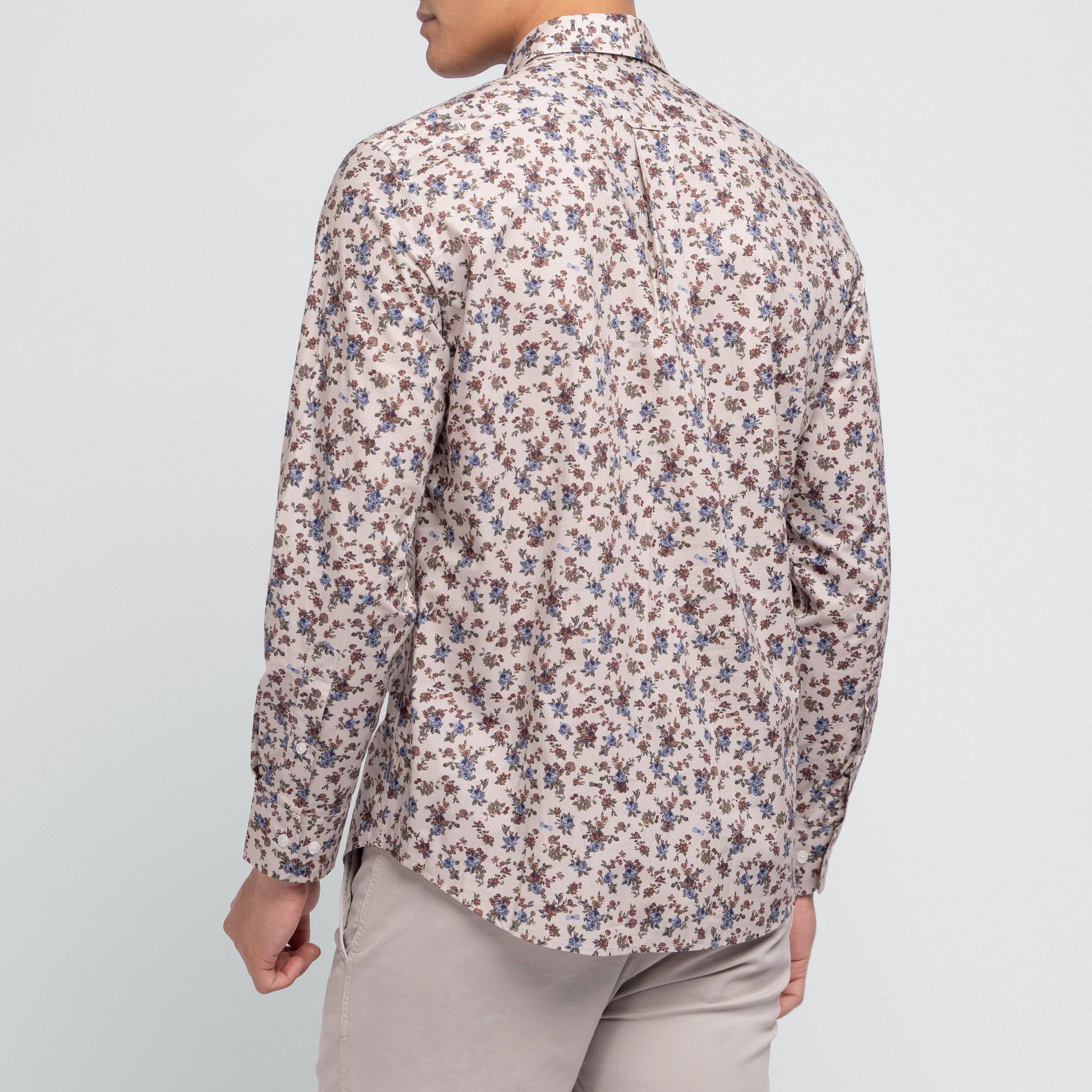 Bem7 - Eden Park - Beige Pima cotton shirt exclusive print - 4