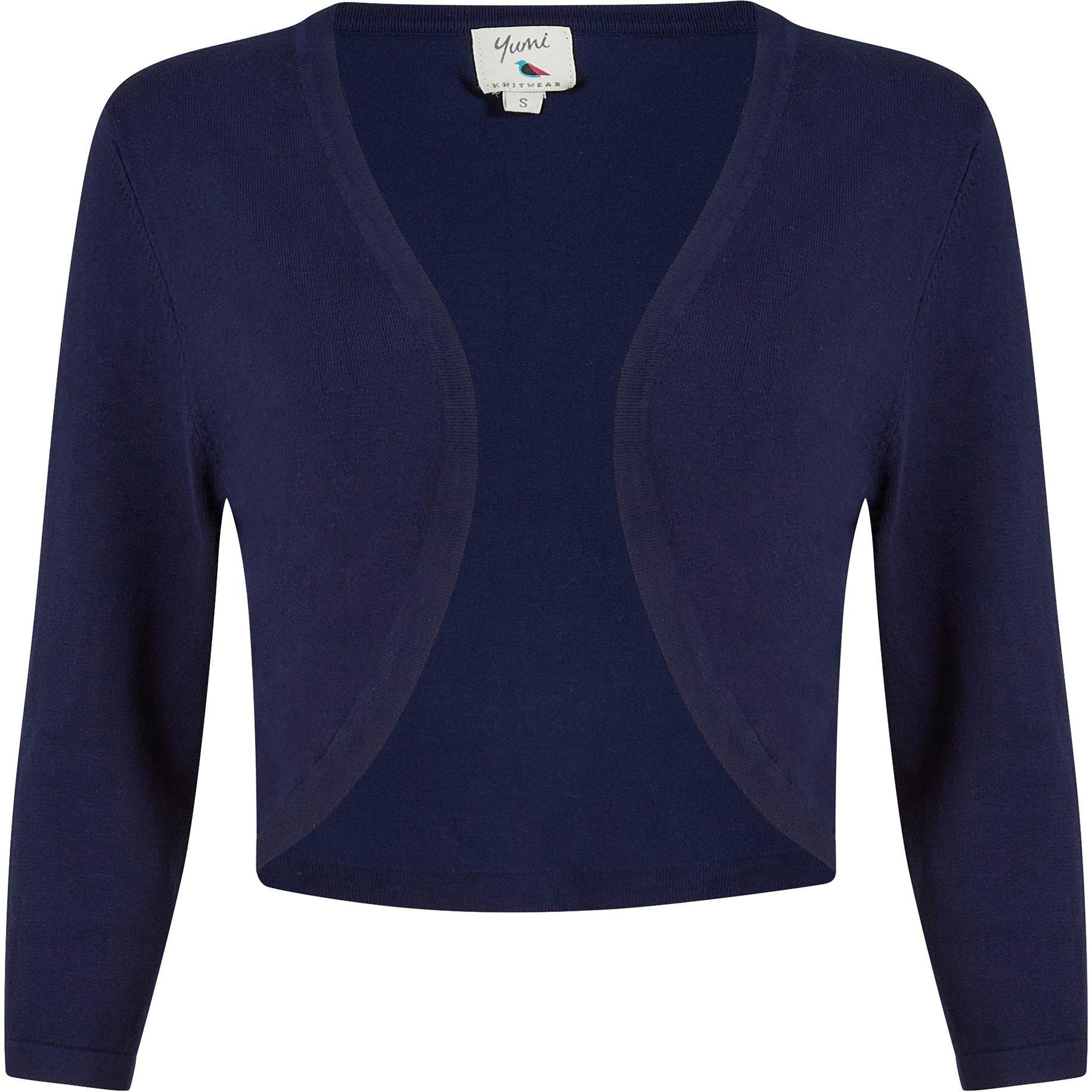 Navy - Yumi - Navy Knitted Curve Bolero - 5