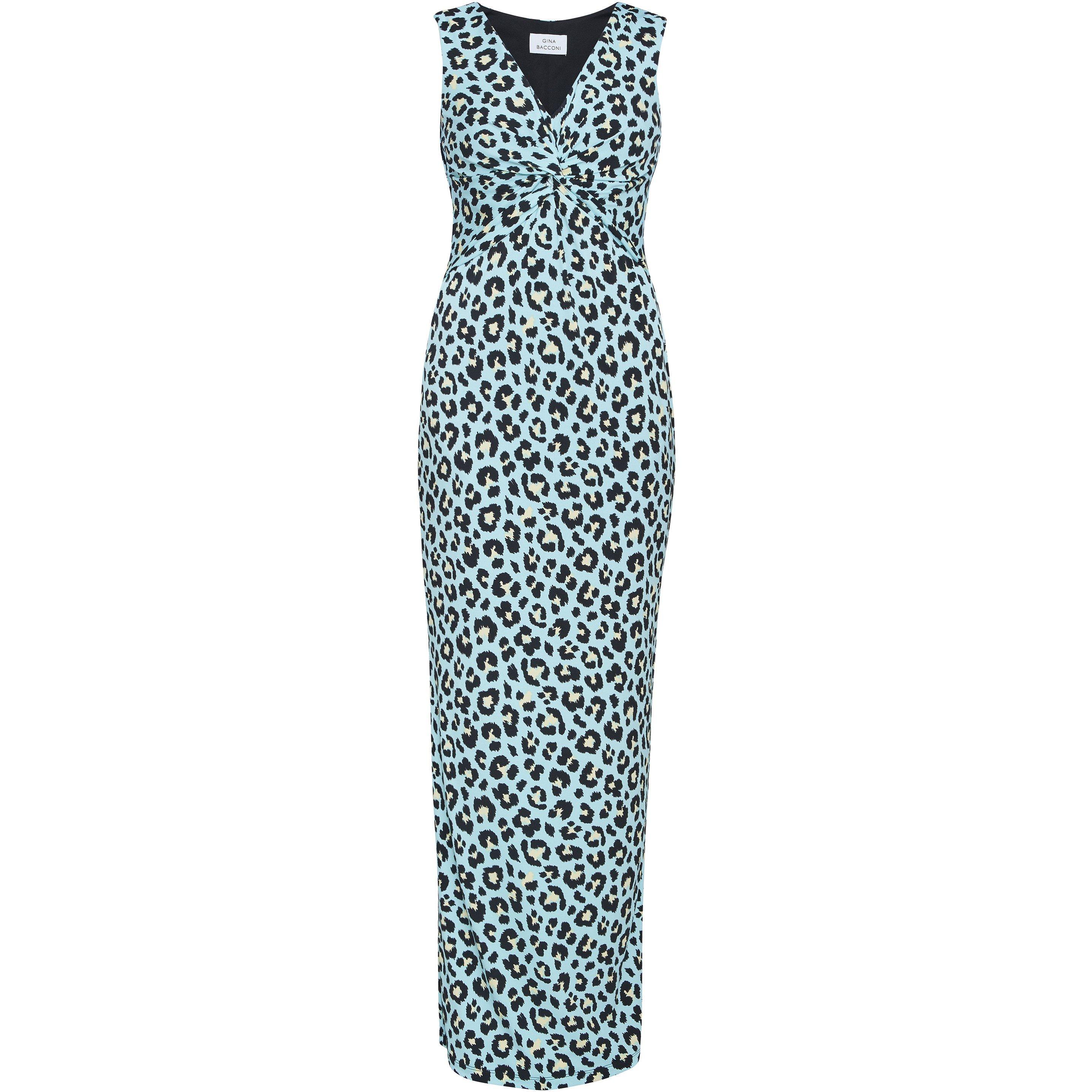 Turquoise - Gina Bacconi - Hudson Animal Jersey Maxi Dress - 4