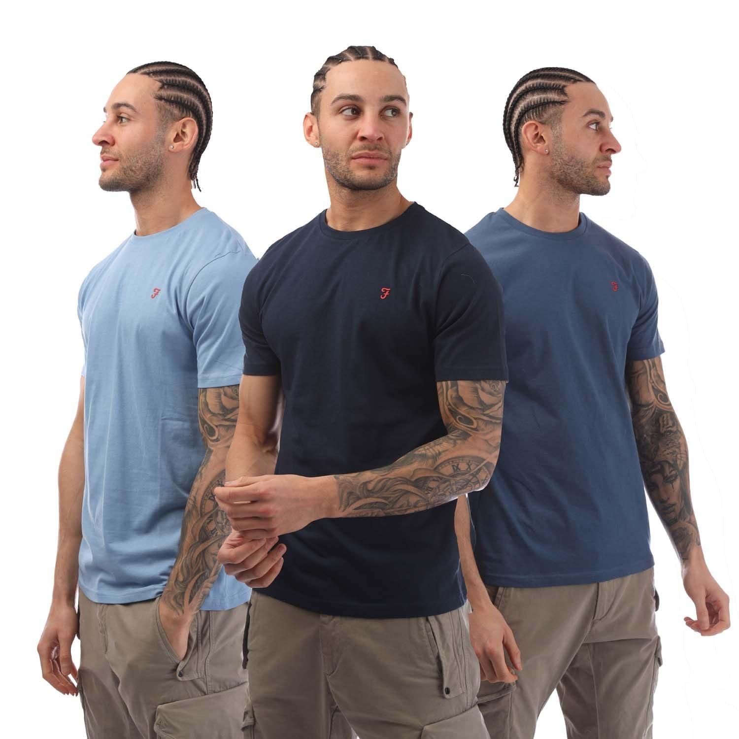 Blue - Farah - Labo 3 Pack T-Shirt - 1