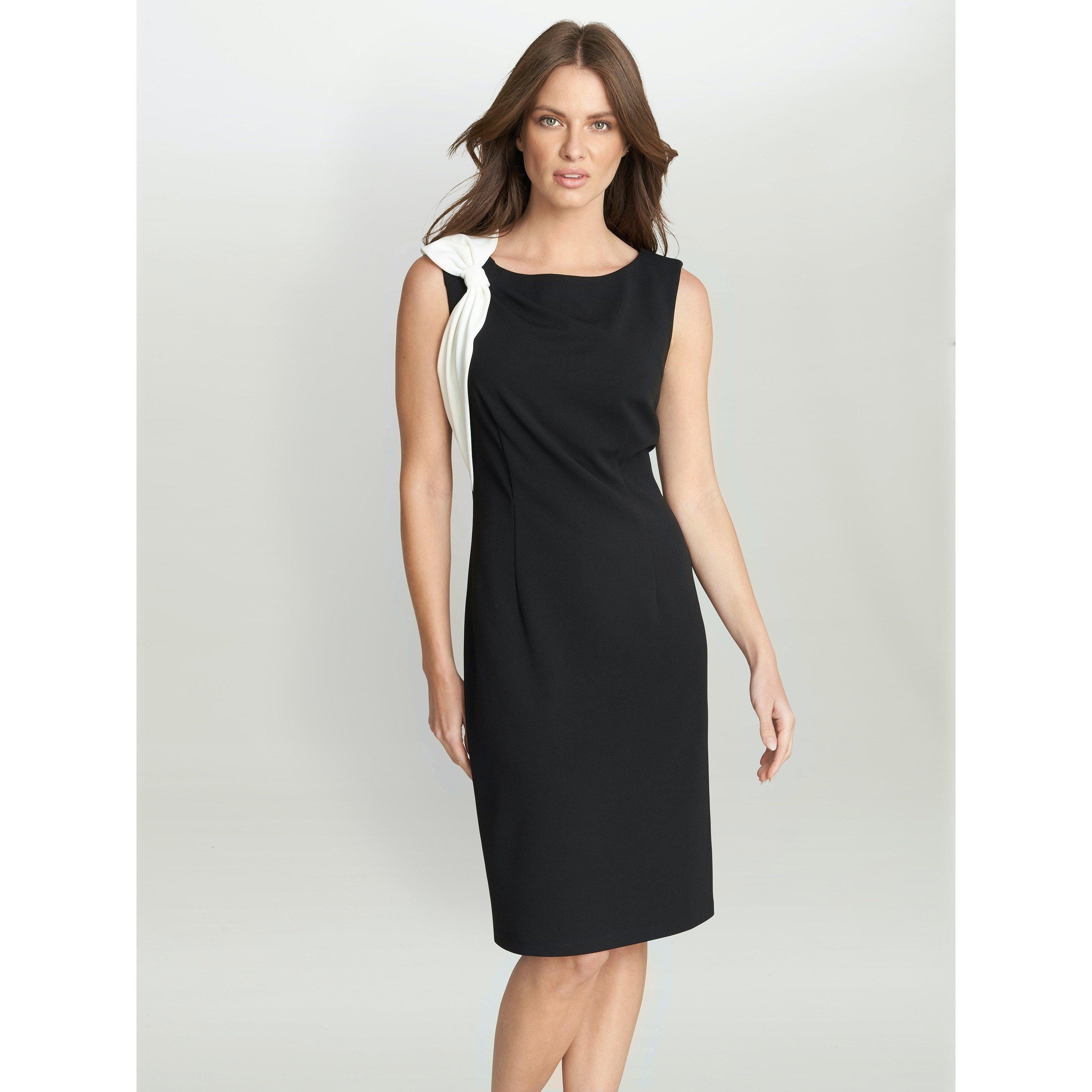 Black / Ivory - Gina Bacconi - Jaya Dress With Contrast Bow Detail - 1