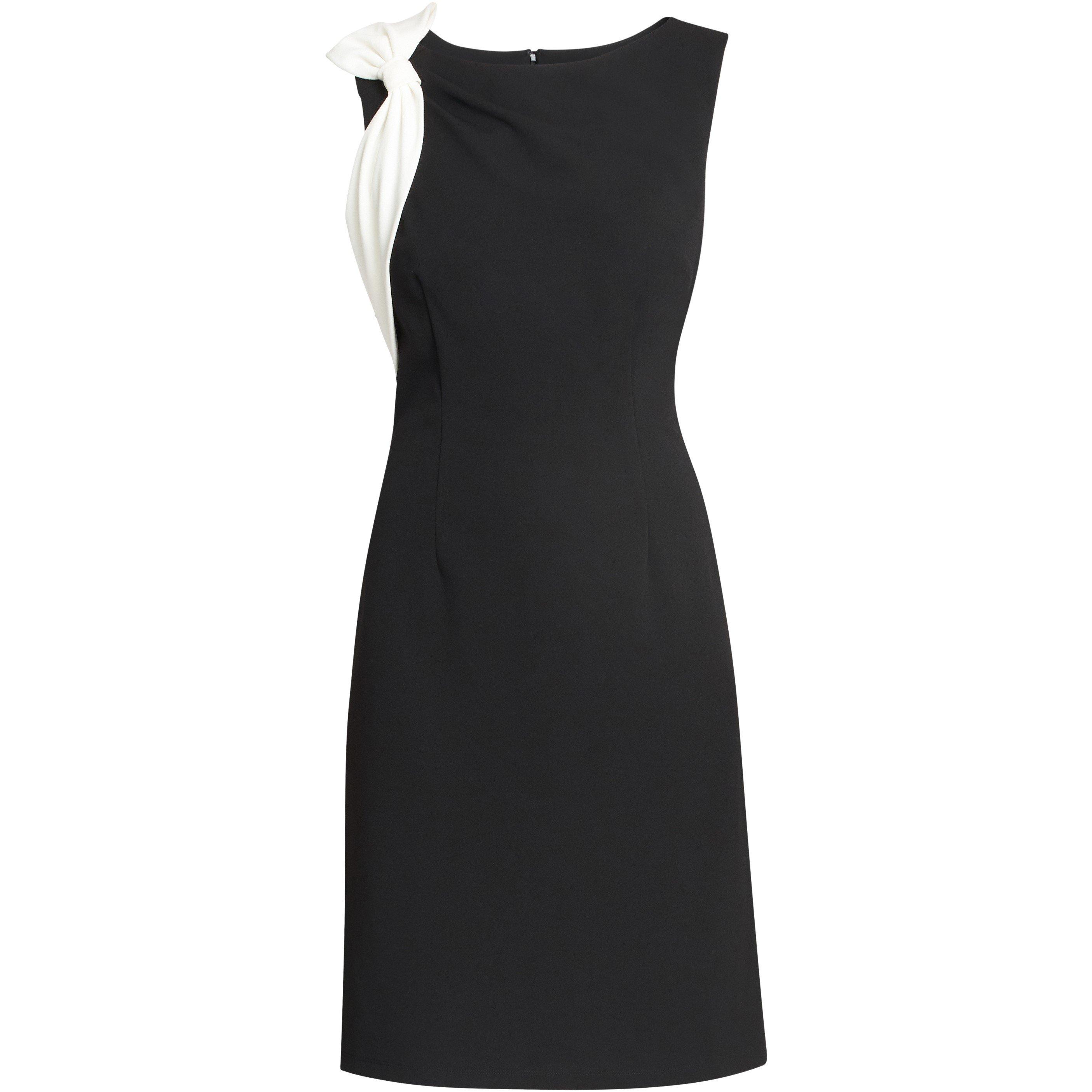Black / Ivory - Gina Bacconi - Jaya Dress With Contrast Bow Detail - 3