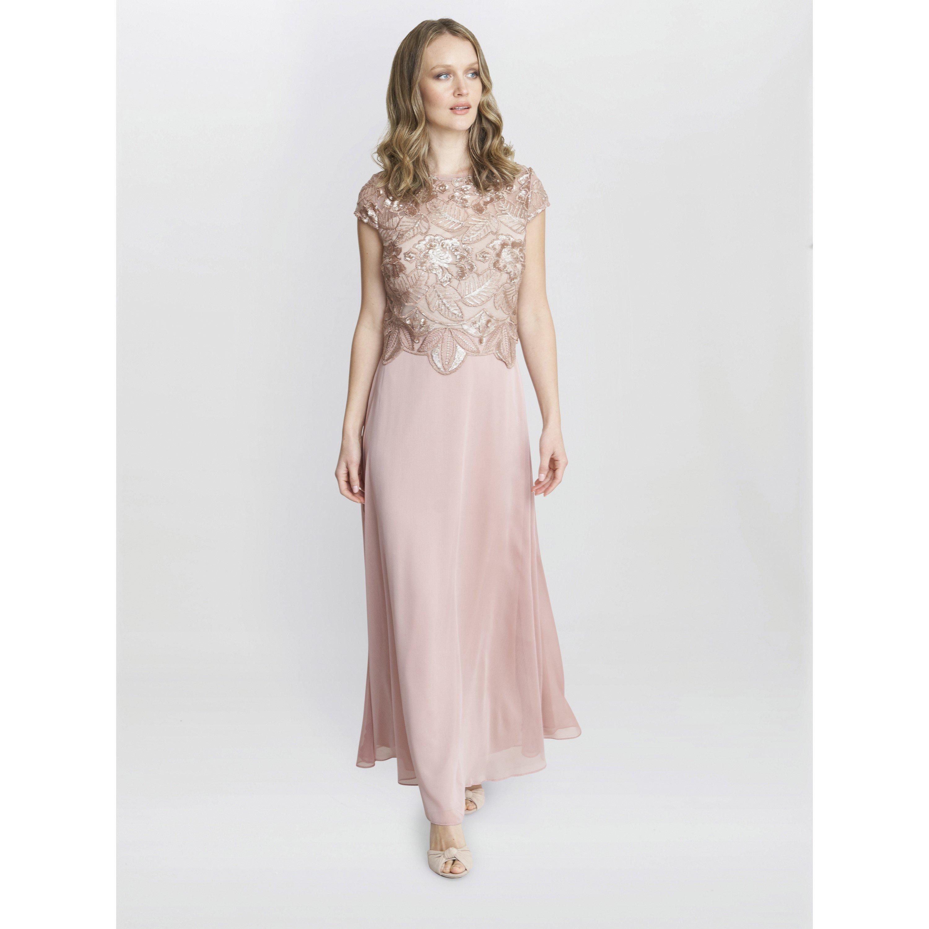 Rose Gold - Gina Bacconi - Shirley Maxi Dress With Sequin Bodice - 1