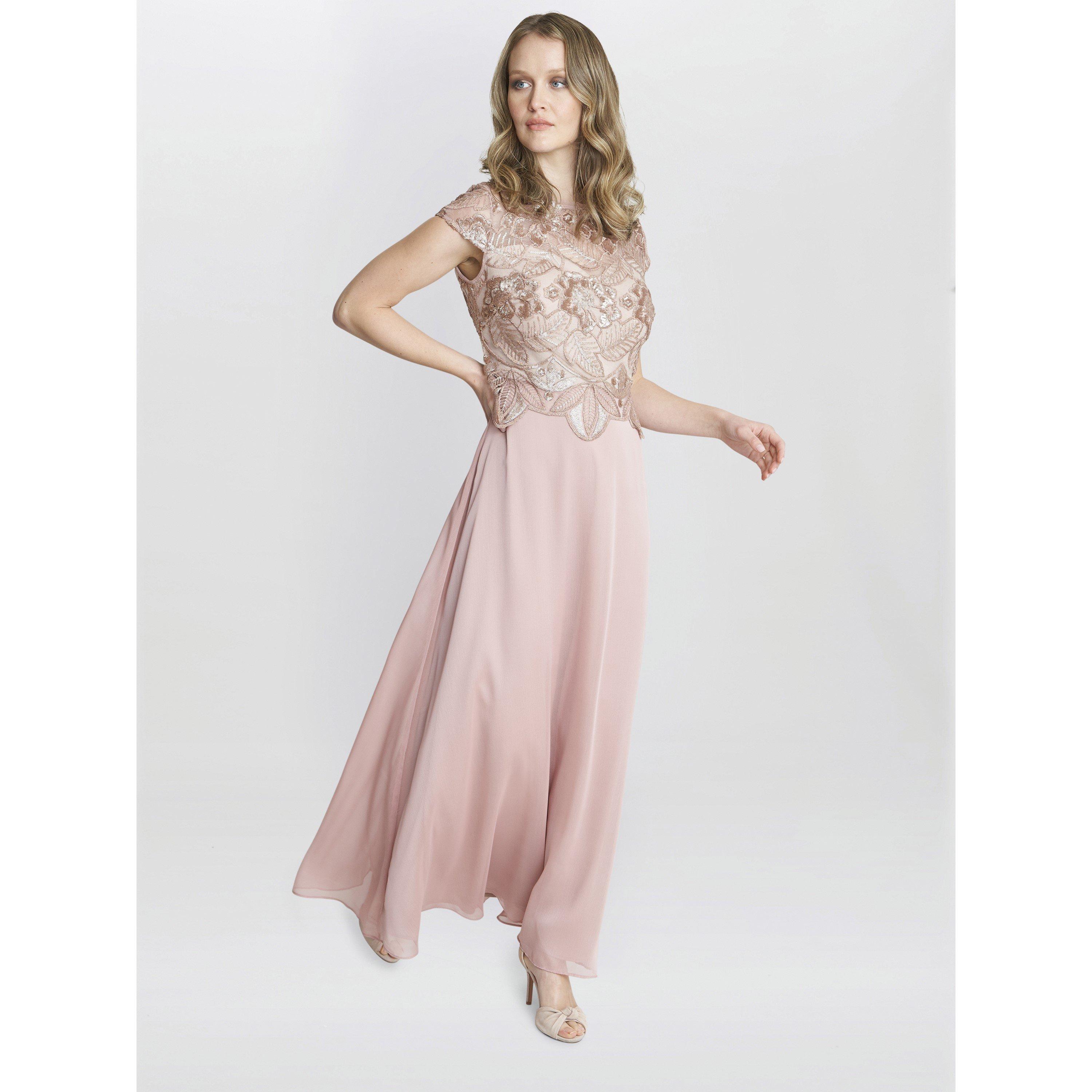 Rose Gold - Gina Bacconi - Shirley Maxi Dress With Sequin Bodice - 3