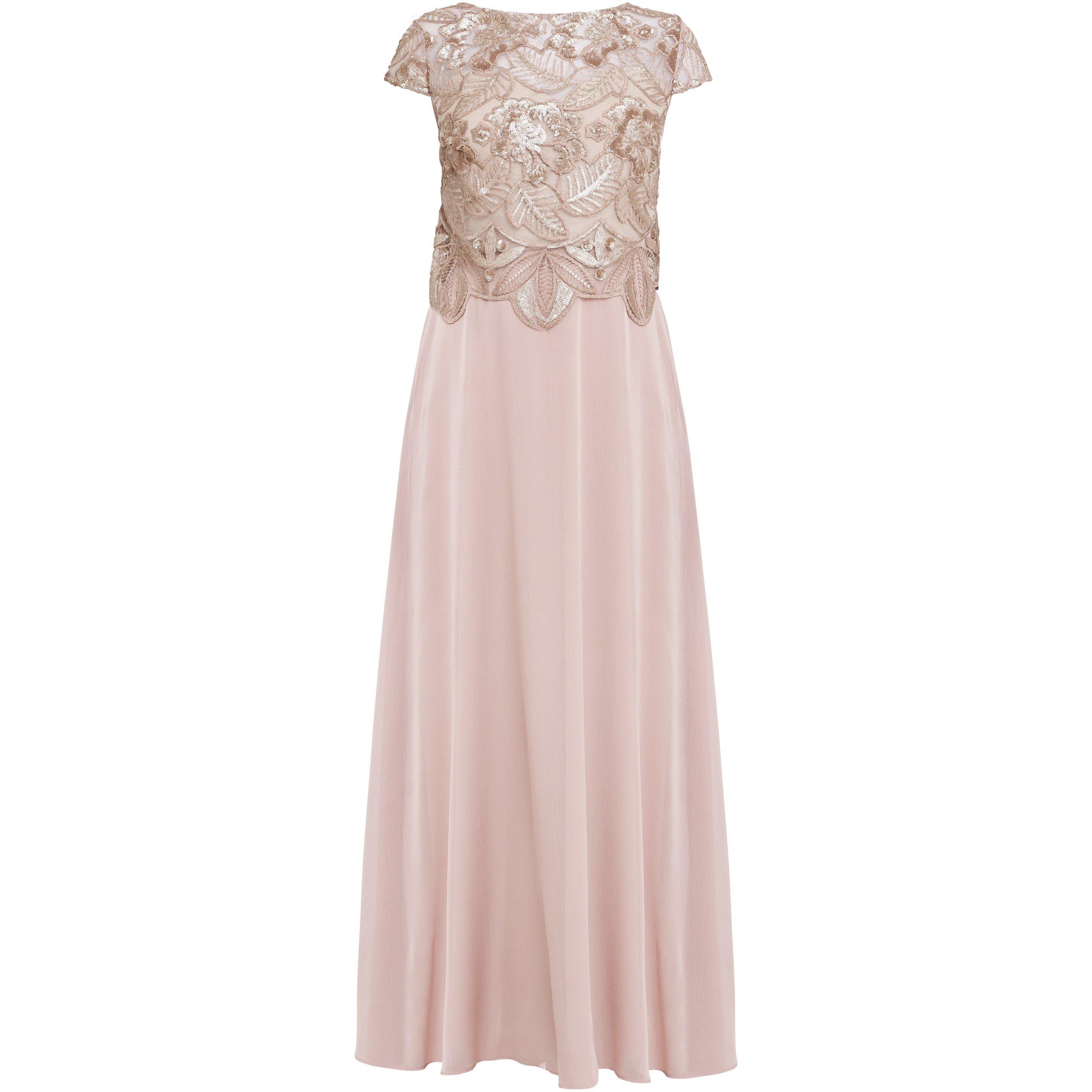 Rose Gold - Gina Bacconi - Shirley Maxi Dress With Sequin Bodice - 4