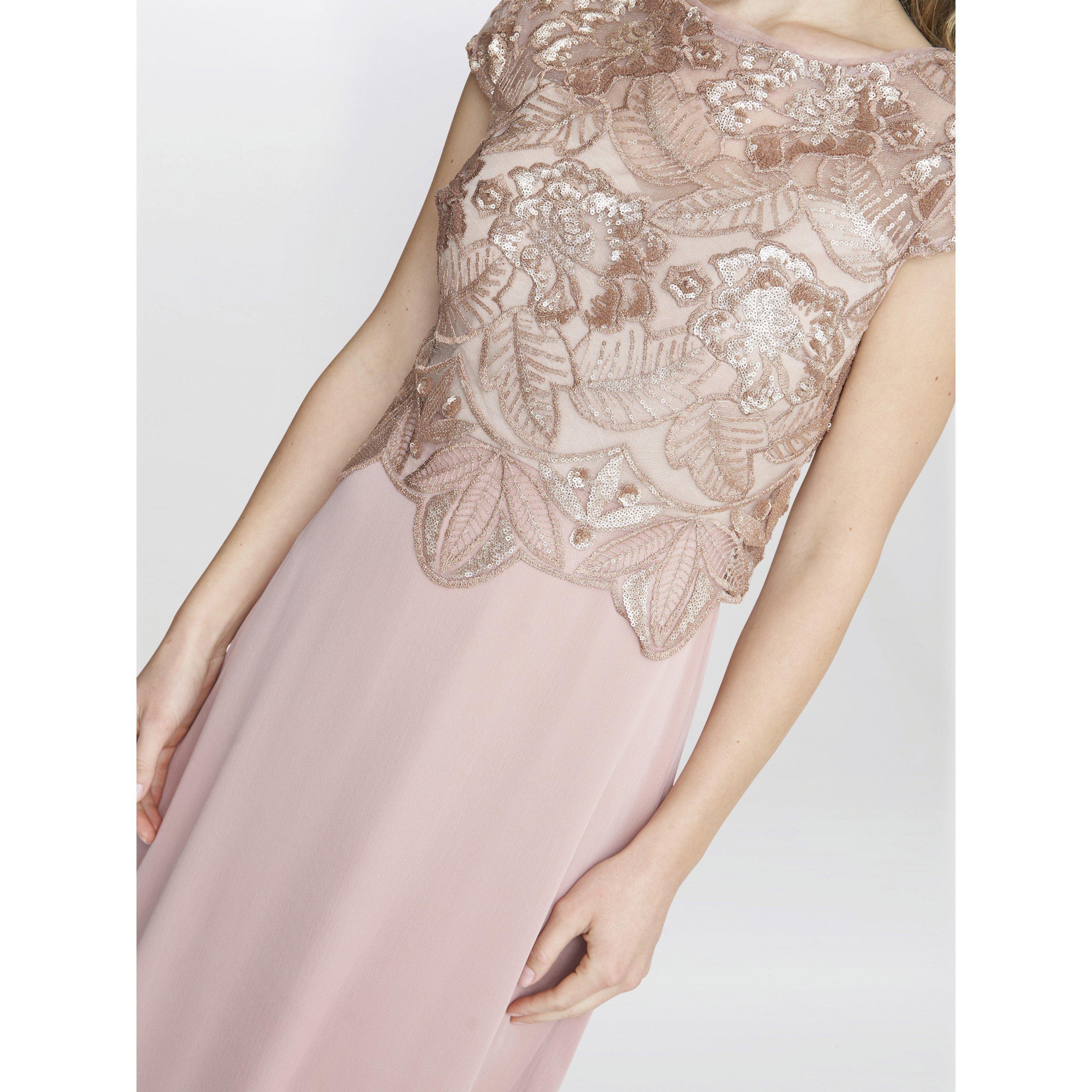 Rose Gold - Gina Bacconi - Shirley Maxi Dress With Sequin Bodice - 5