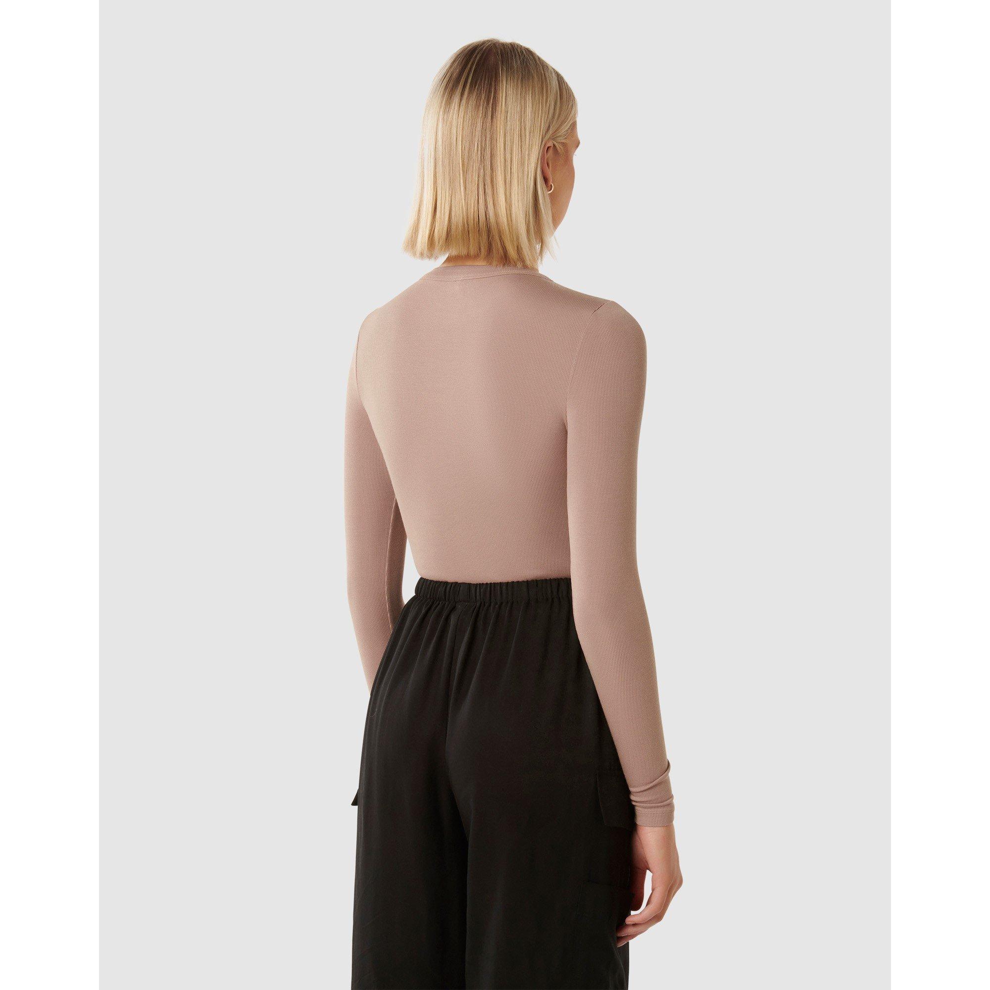 Light Mushroom - Forever New - Janelle Long Sleeve Crew Neck Top - 5