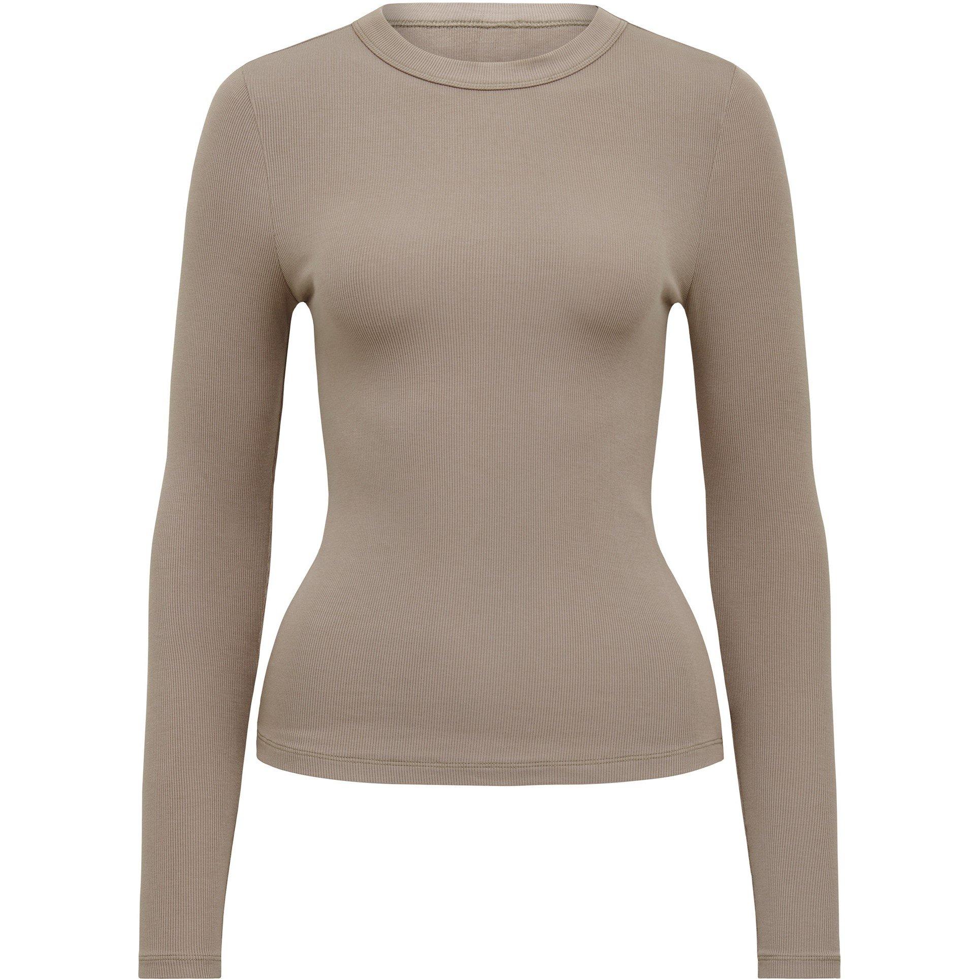 Light Mushroom - Forever New - Janelle Long Sleeve Crew Neck Top - 6