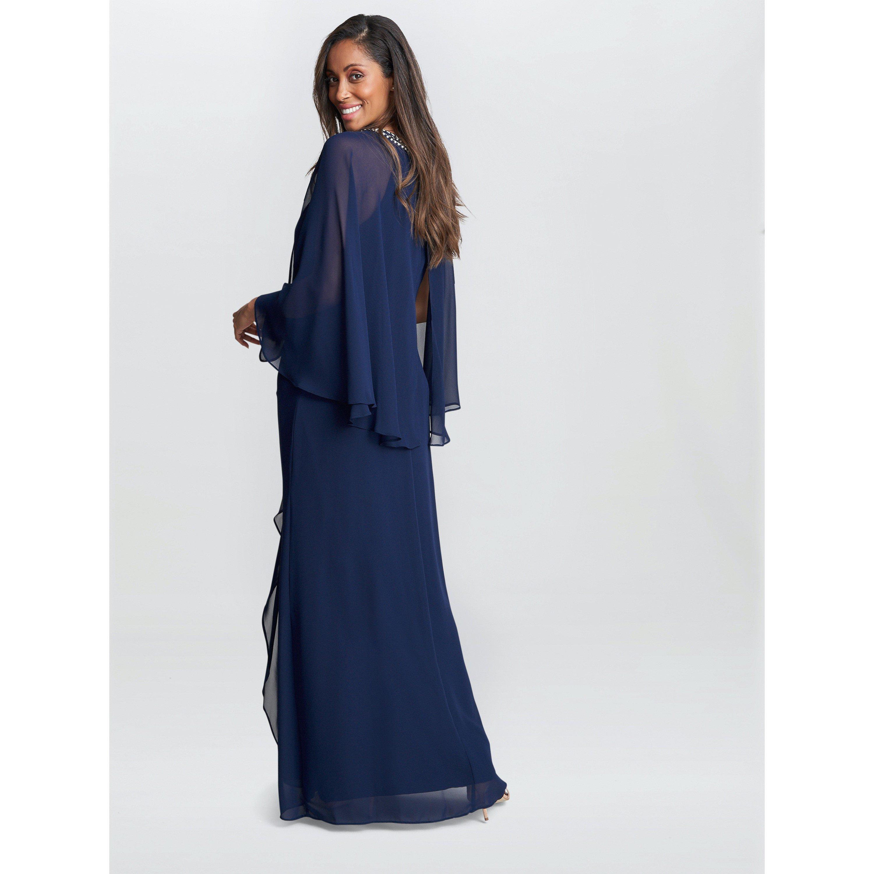 Navy - Gina Bacconi - Polly Maxi Halter Neck Dress - 2