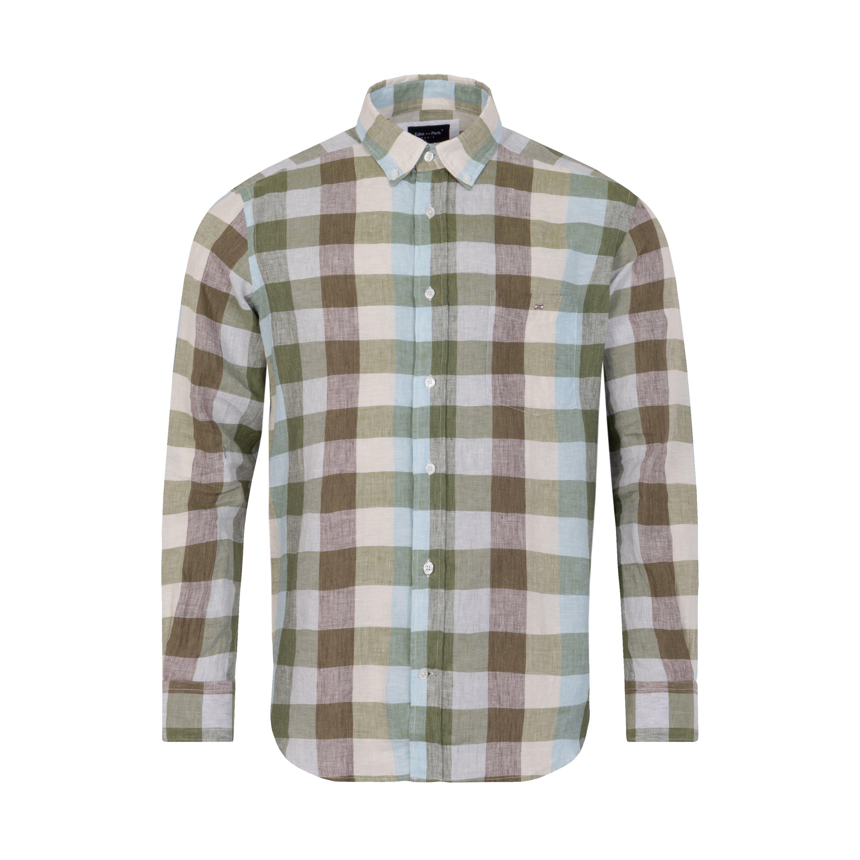 Bec3 - Eden Park - Pink checked linen shirt - 1