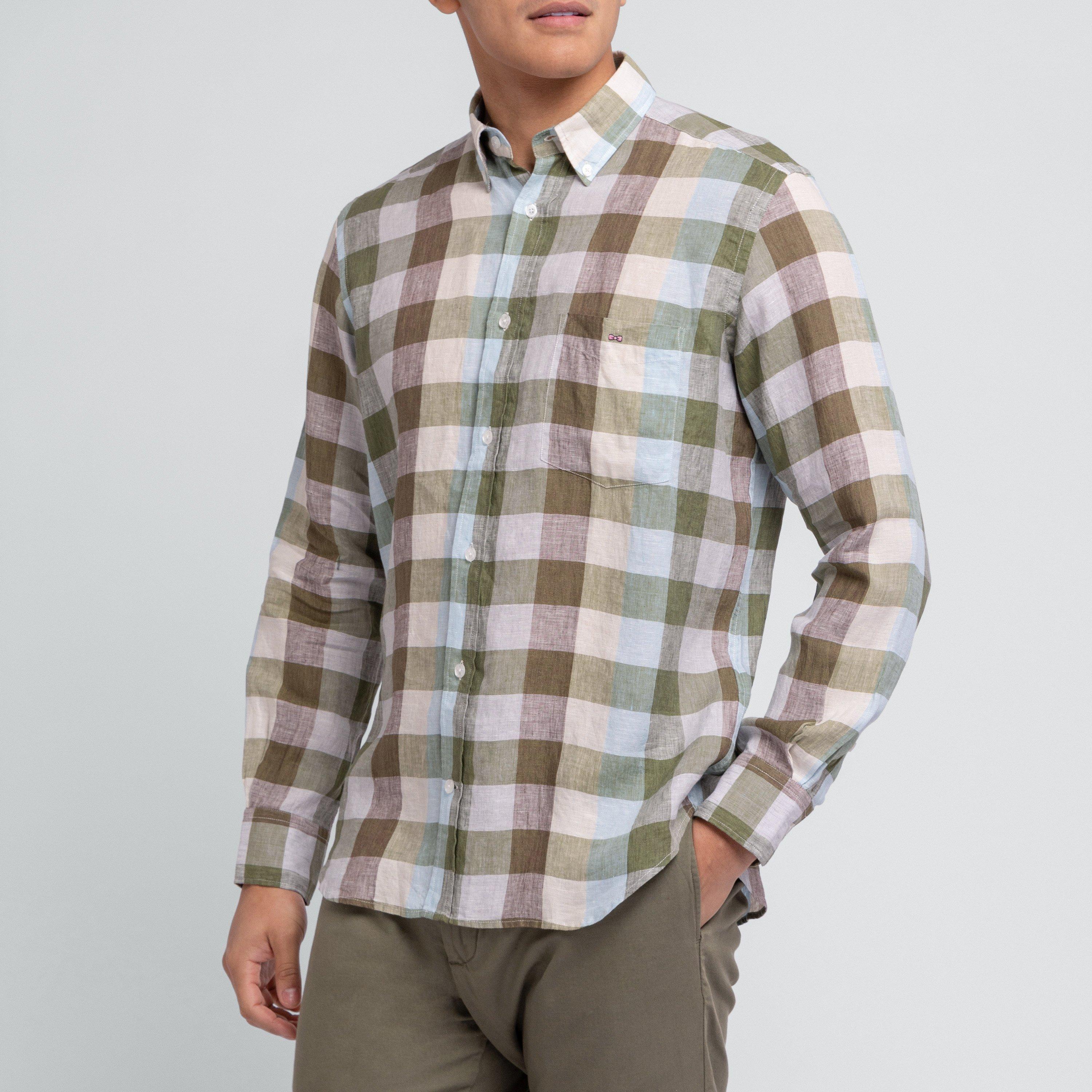 Bec3 - Eden Park - Pink checked linen shirt - 2