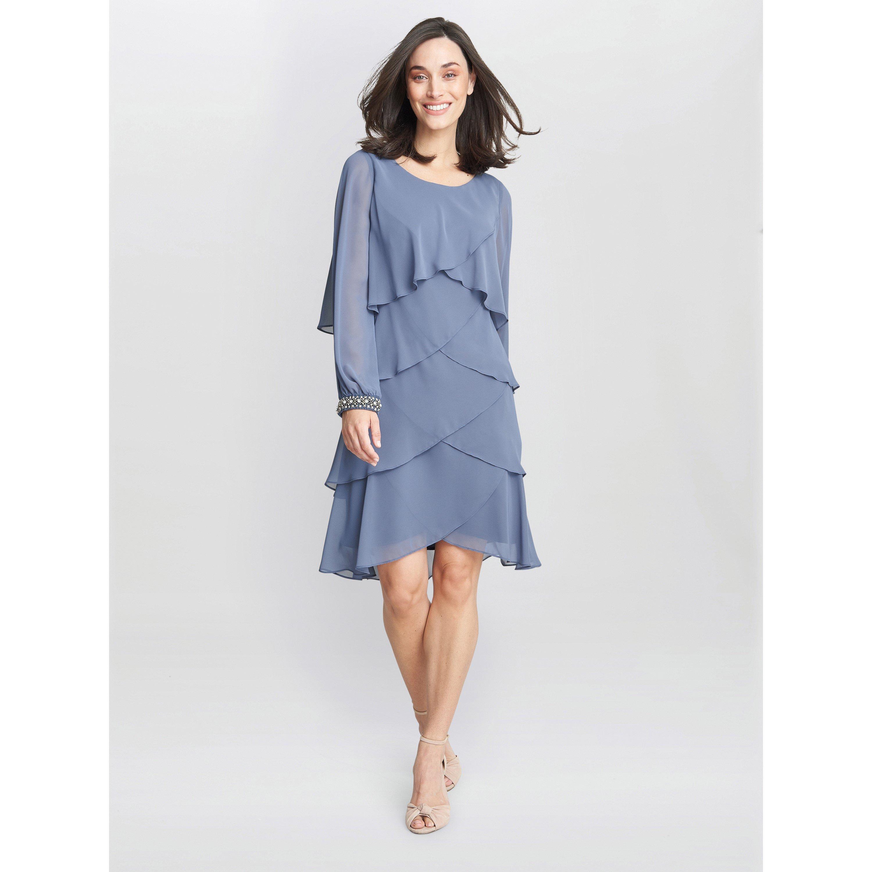 Wedgewood - Gina Bacconi - Sakura Long Sleeved Tiered Dress - 3