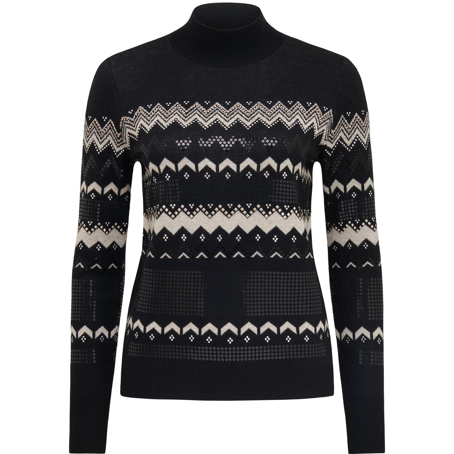Black - Forever New - Steph Embellished Fair Isle Jumper - 6