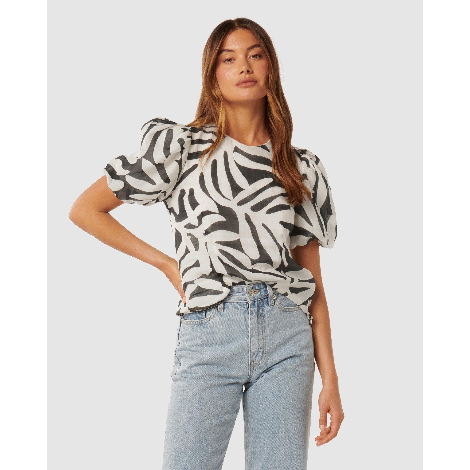 Milos Leaf - Forever New - Lula Puff Sleeves Top - 3
