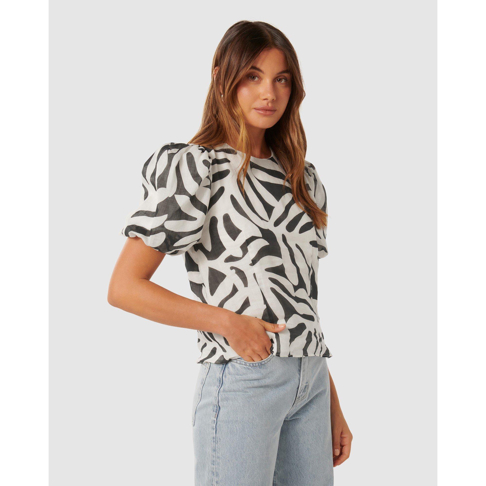 Milos Leaf - Forever New - Lula Puff Sleeves Top - 5