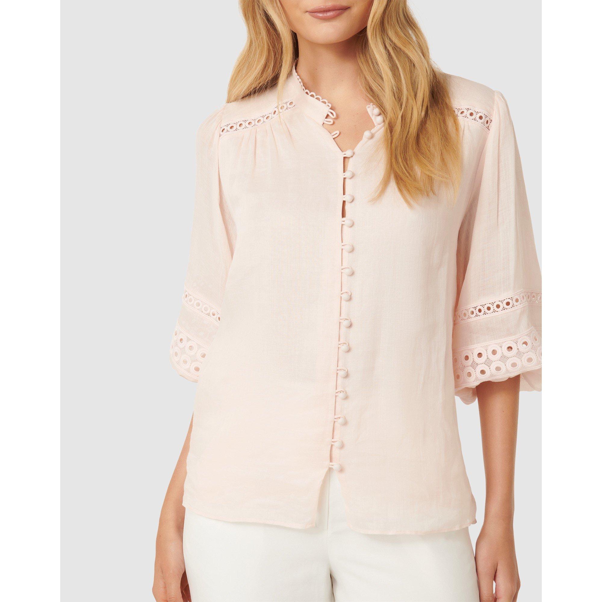 Cotton Breeze - Forever New - Tatiana Trim Insert Blouse - 4