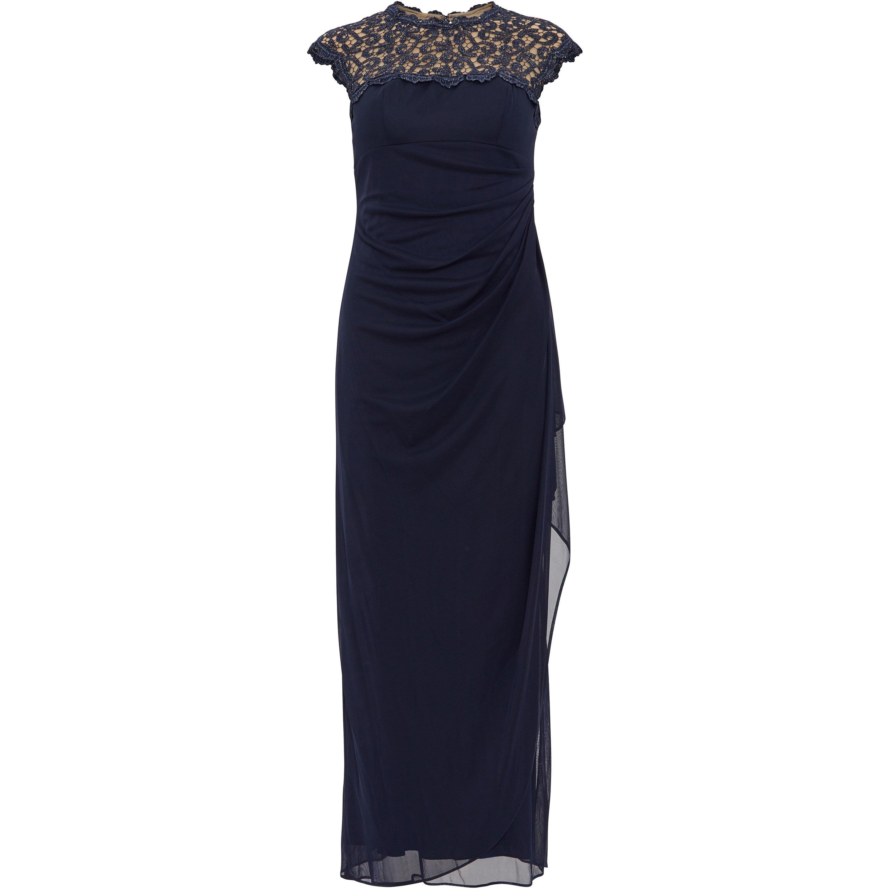 Navy - Gina Bacconi - Eleanor Maxi Mesh Dress With Cutout Back - 4