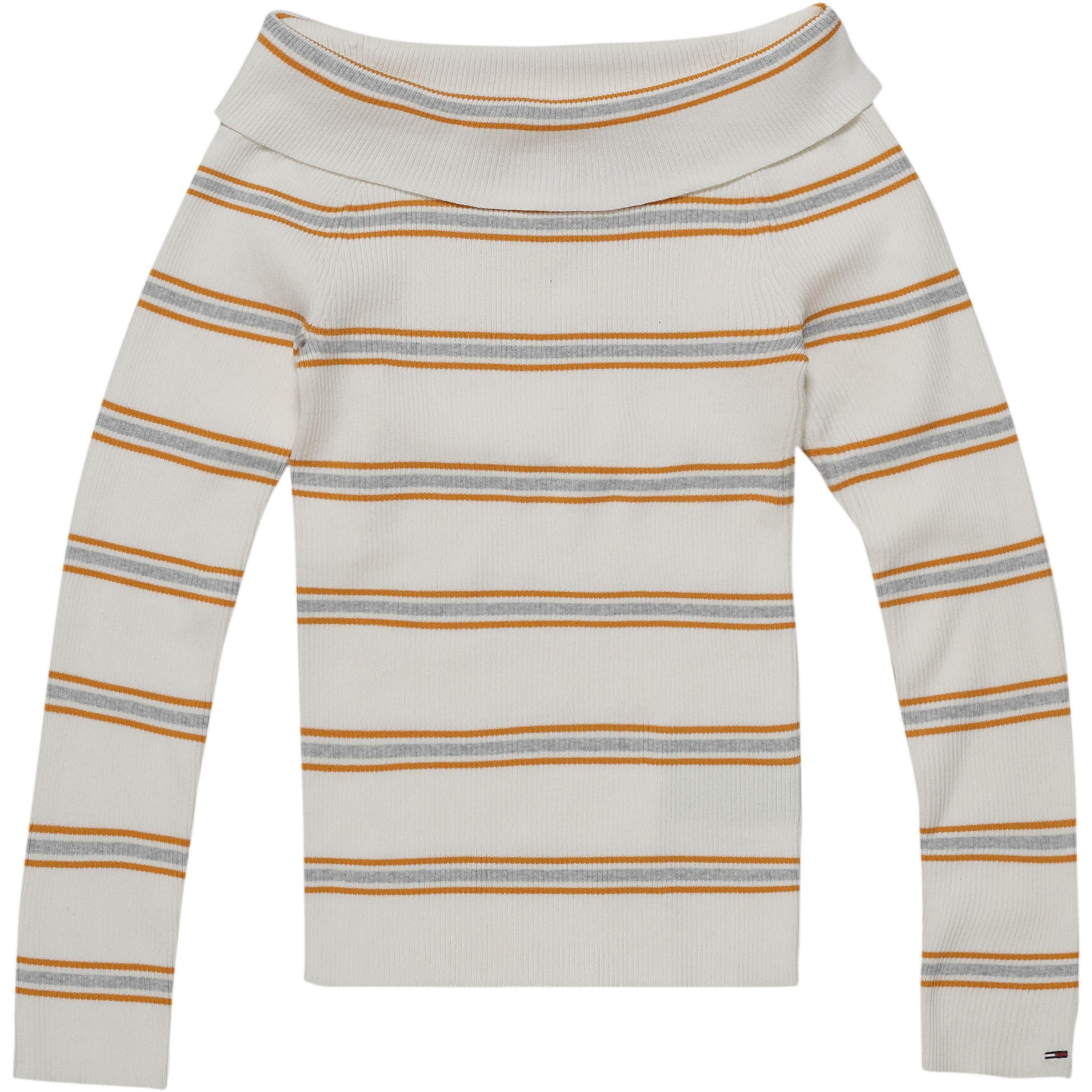 White - Tommy Jeans - Off Shoulder Rib Sweater - 1