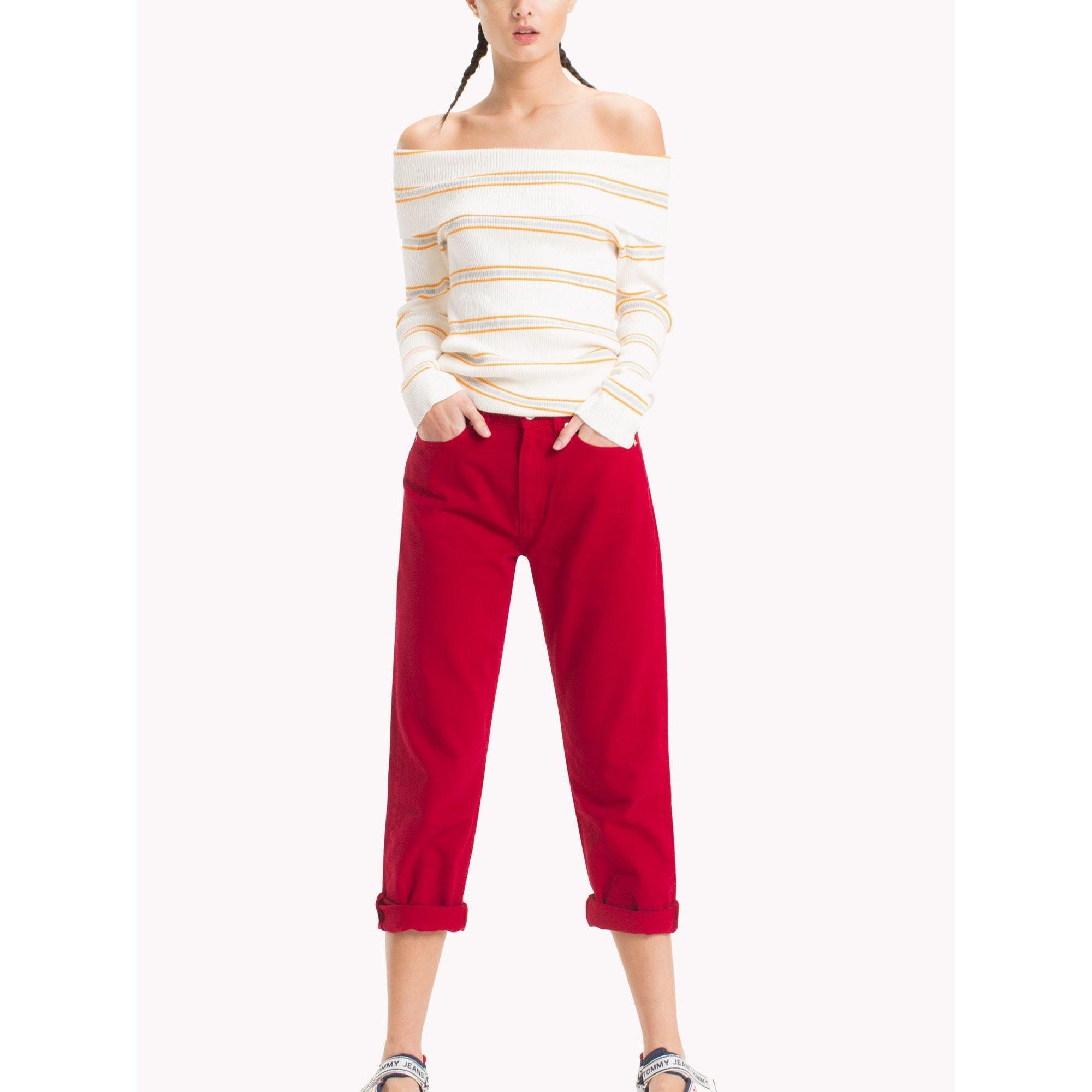 Bianco - Tommy Jeans - Tommy Jeans Off Shoulder Rib Sweater - 2