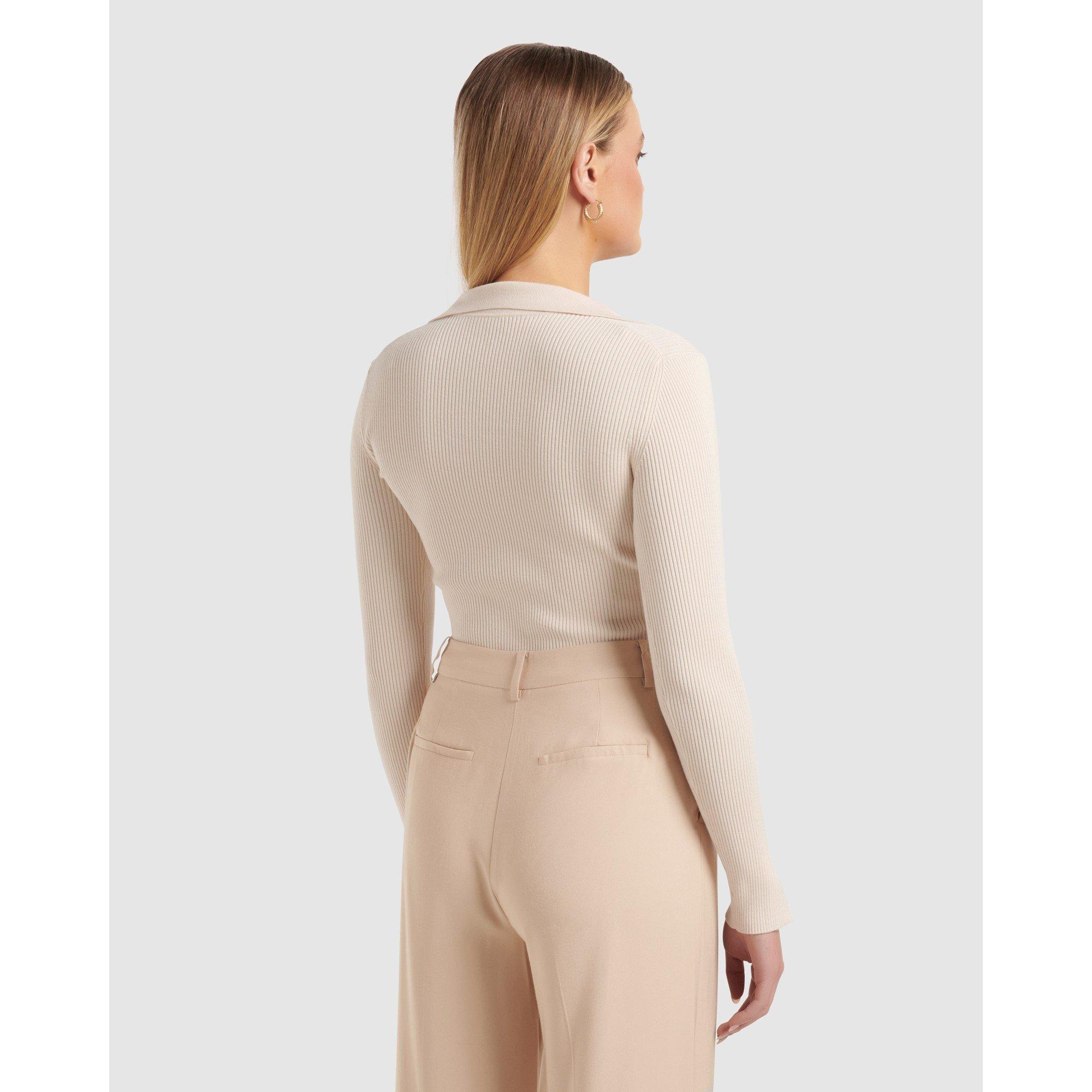 Cream - Forever New - Selena Collar Knit Top - 5