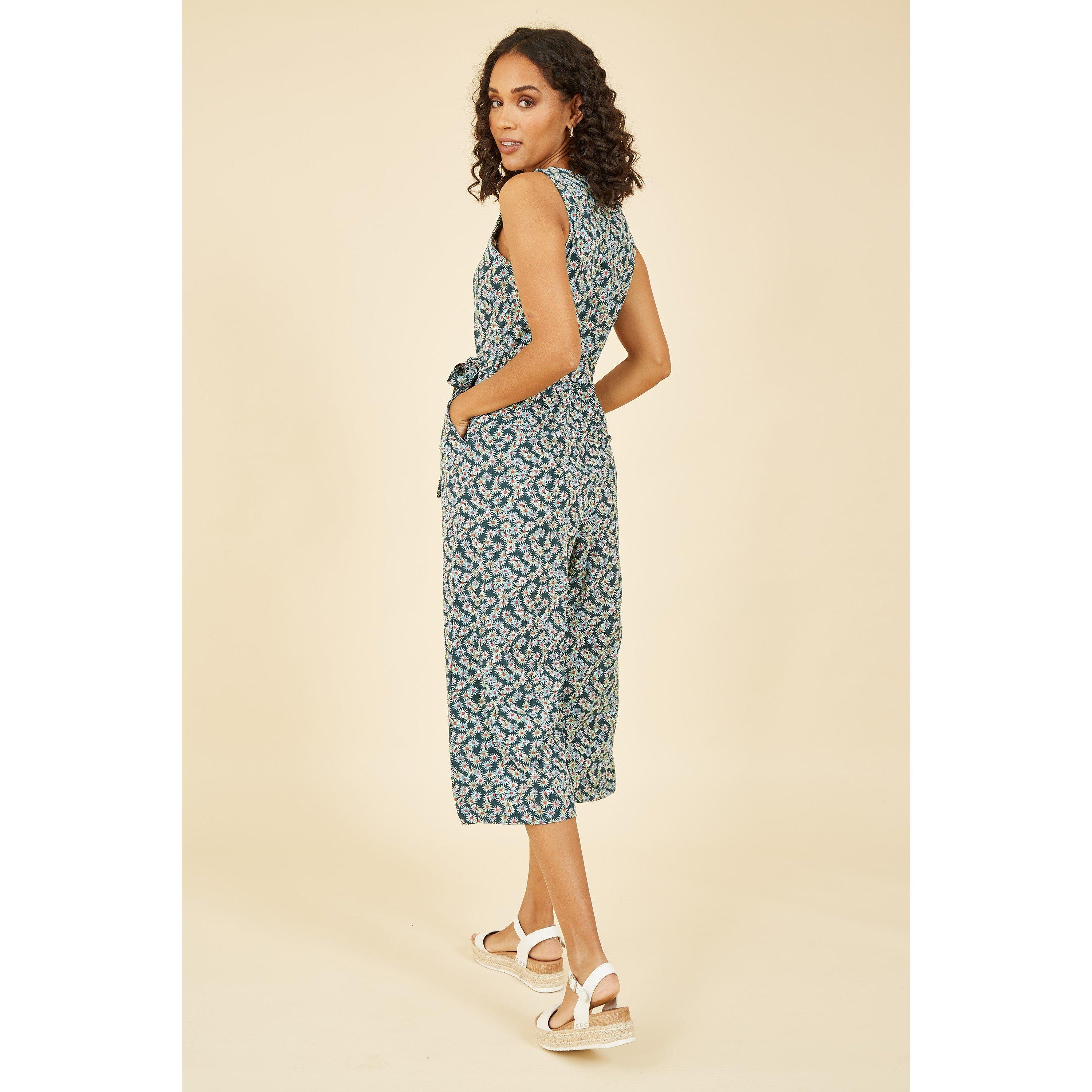 Green - Mela London - Green Daisy Floral Print Jumpsuit - 3