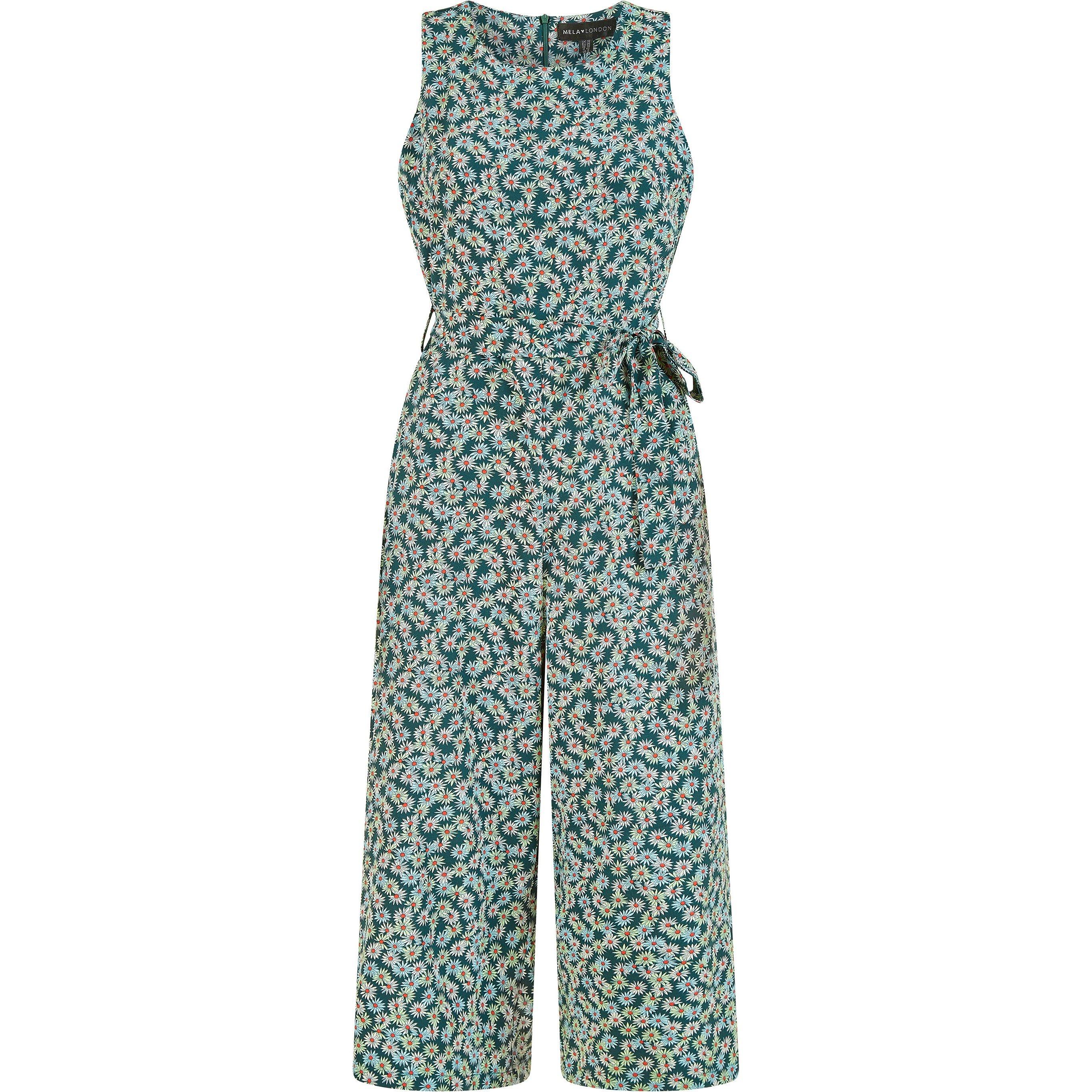 Green - Mela London - Green Daisy Floral Print Jumpsuit - 4