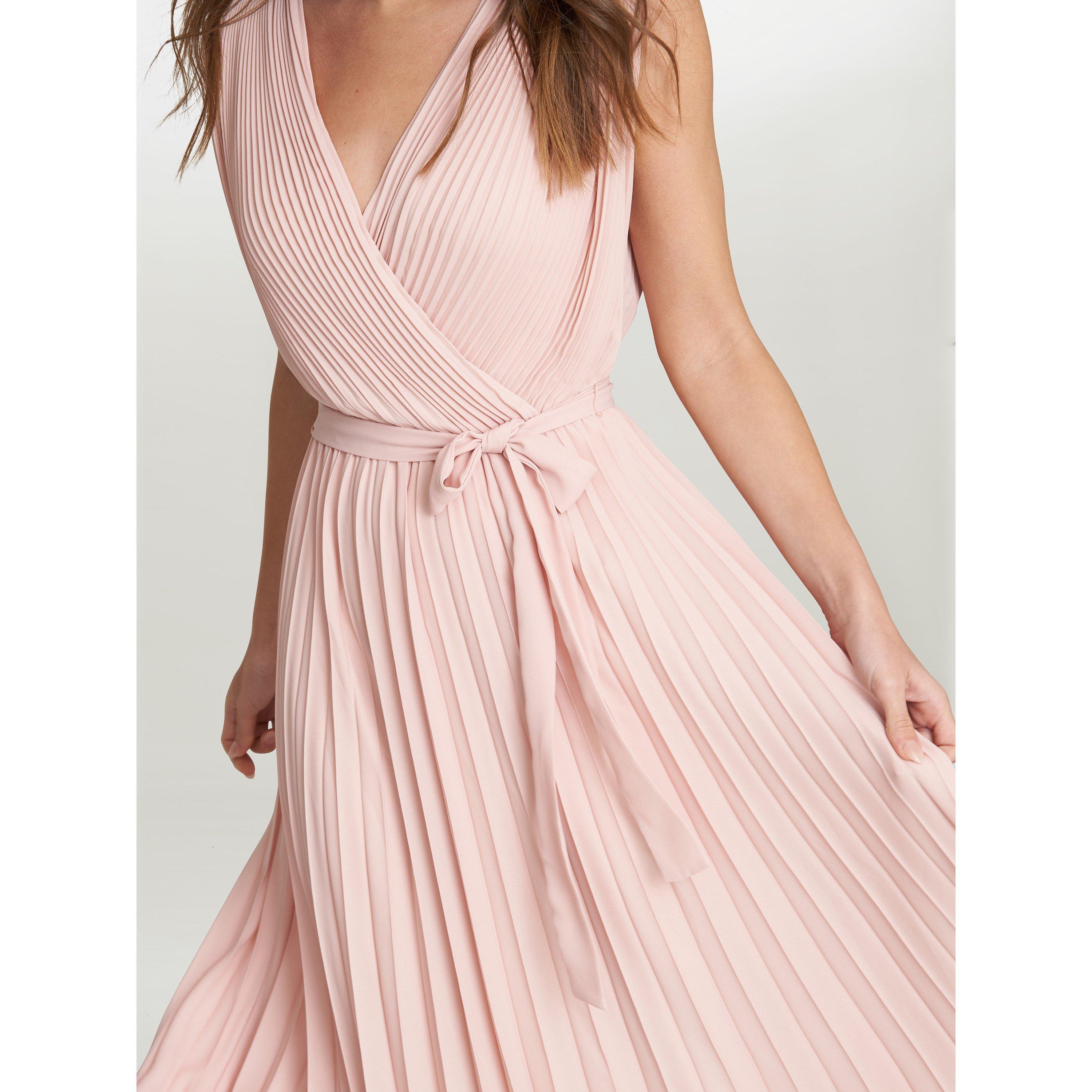 Blush - Gina Bacconi - Chelsey Maxi Dress With Pleat Skirt - 4