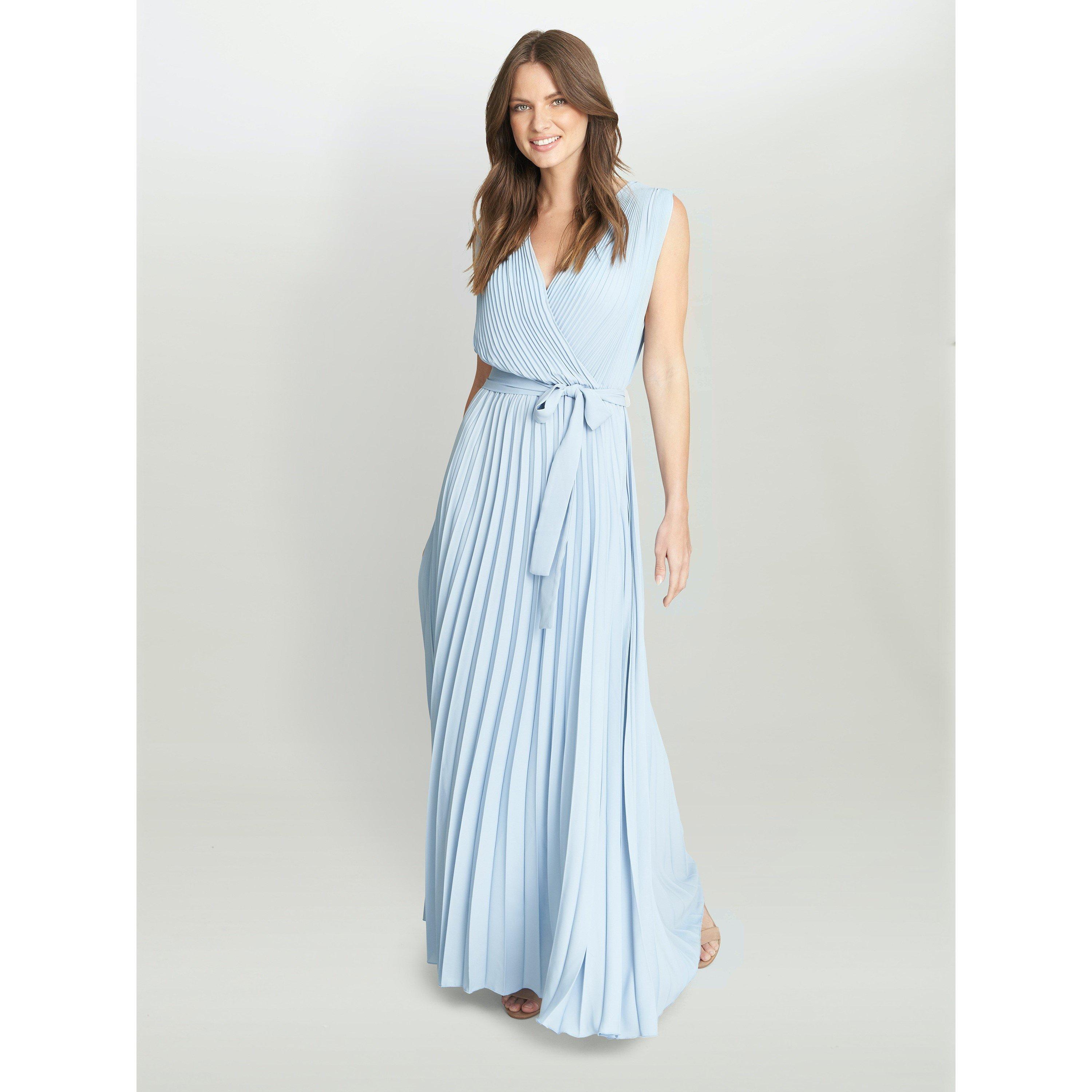 Gina Bacconi Women's Chelsey Maxi Dress With Pleat Skirt - Light Blue - S