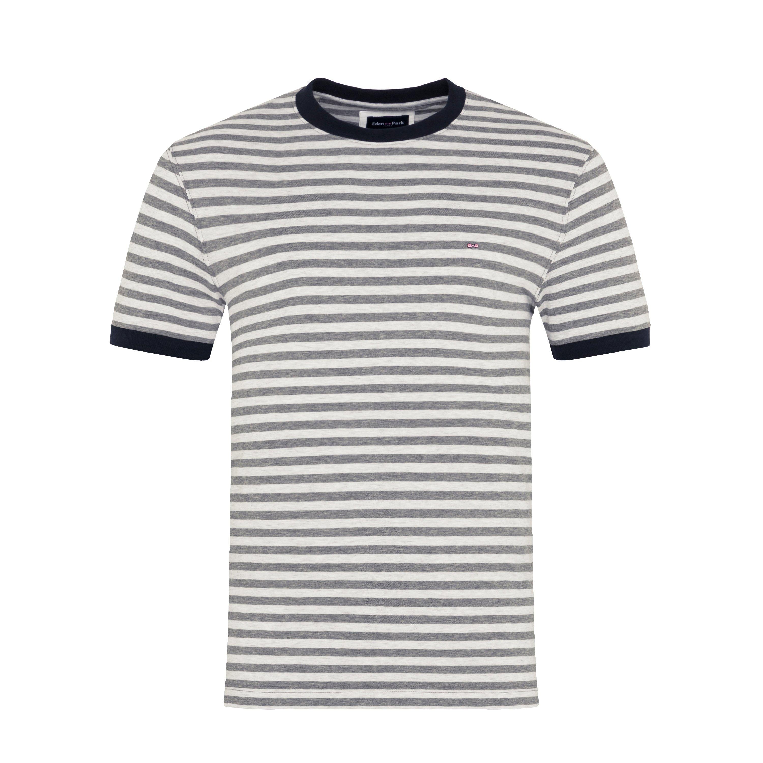 Grm19 - Eden Park - Grey short-sleeved striped T-shirt - 1