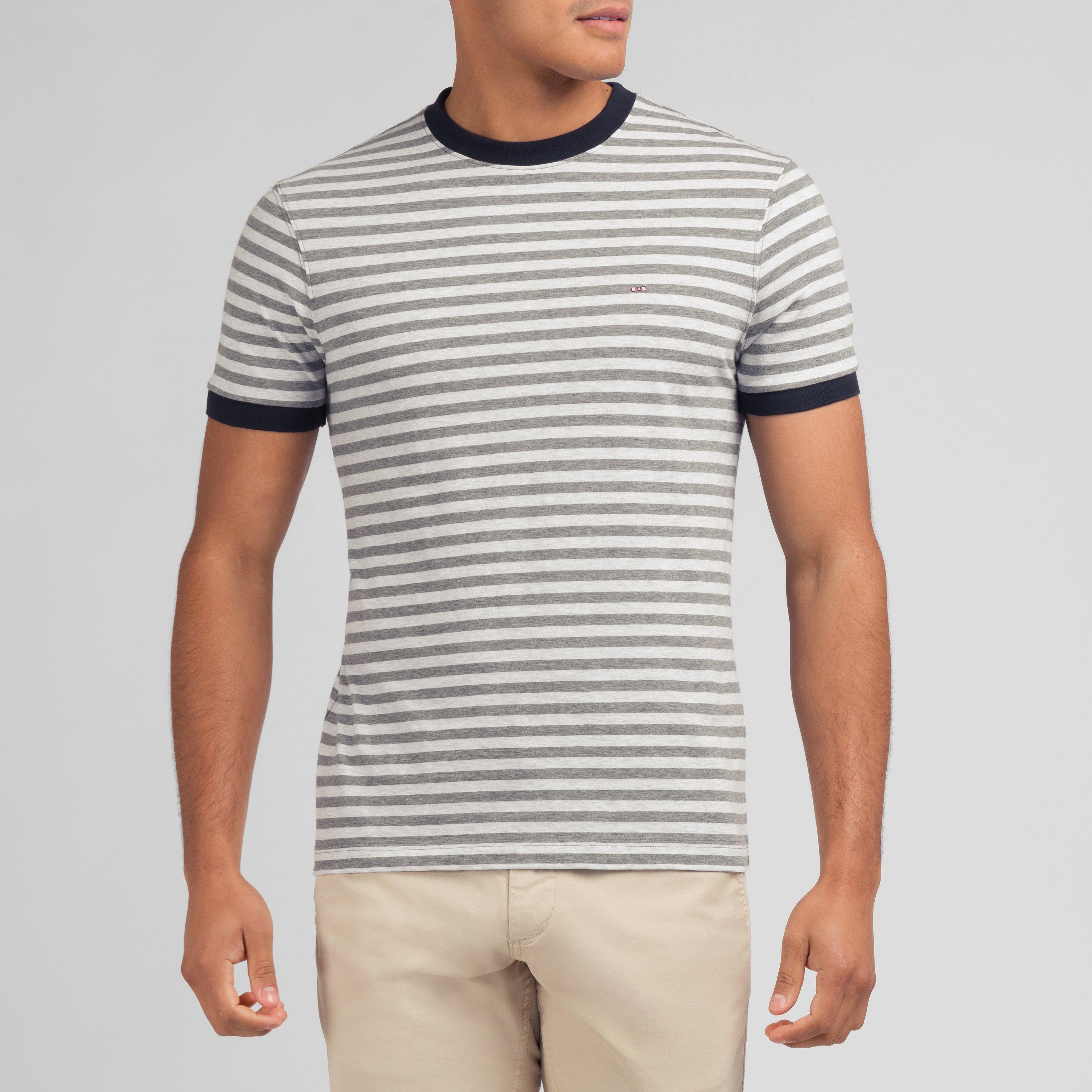 Grm19 - Eden Park - Grey short-sleeved striped T-shirt - 2