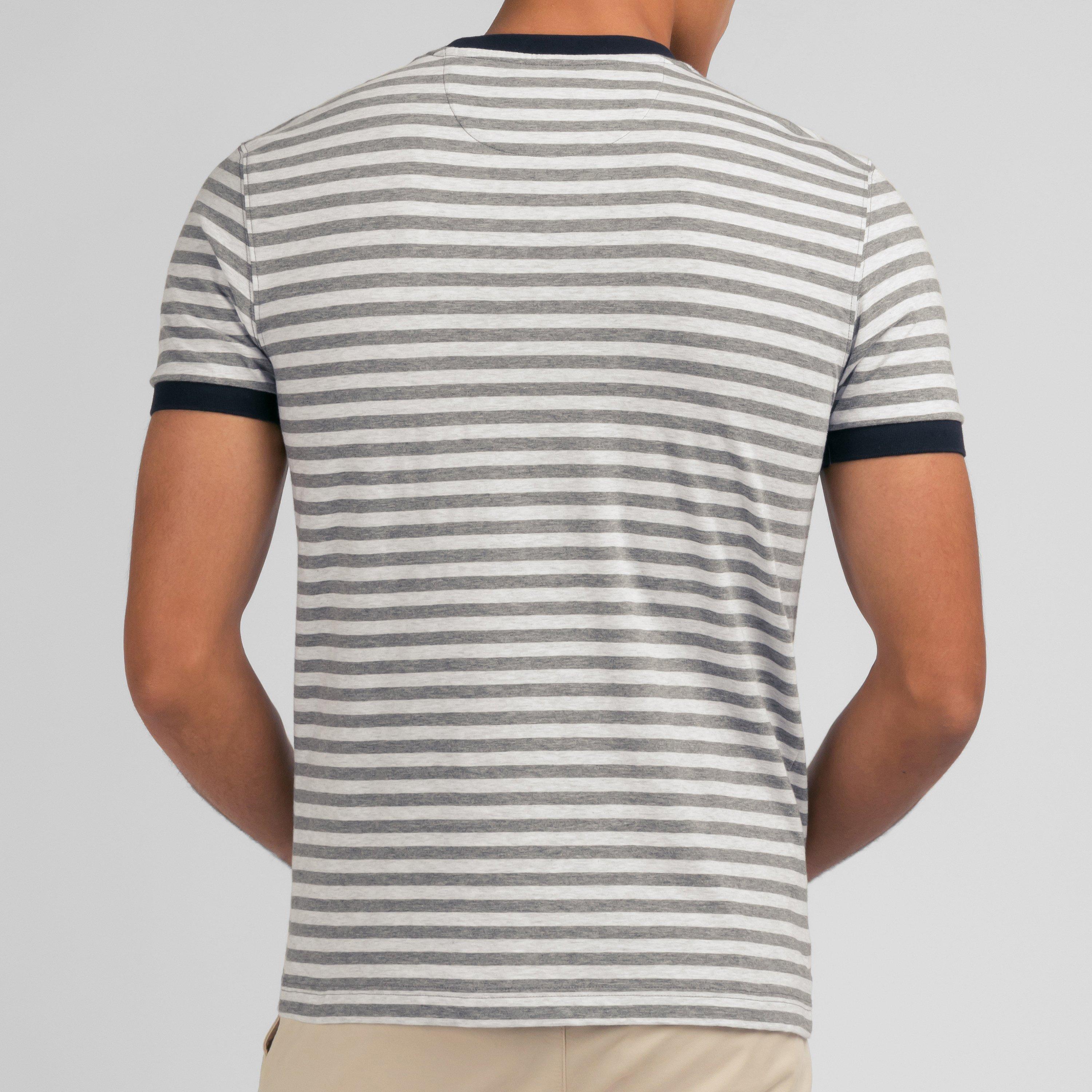 Grm19 - Eden Park - Grey short-sleeved striped T-shirt - 3