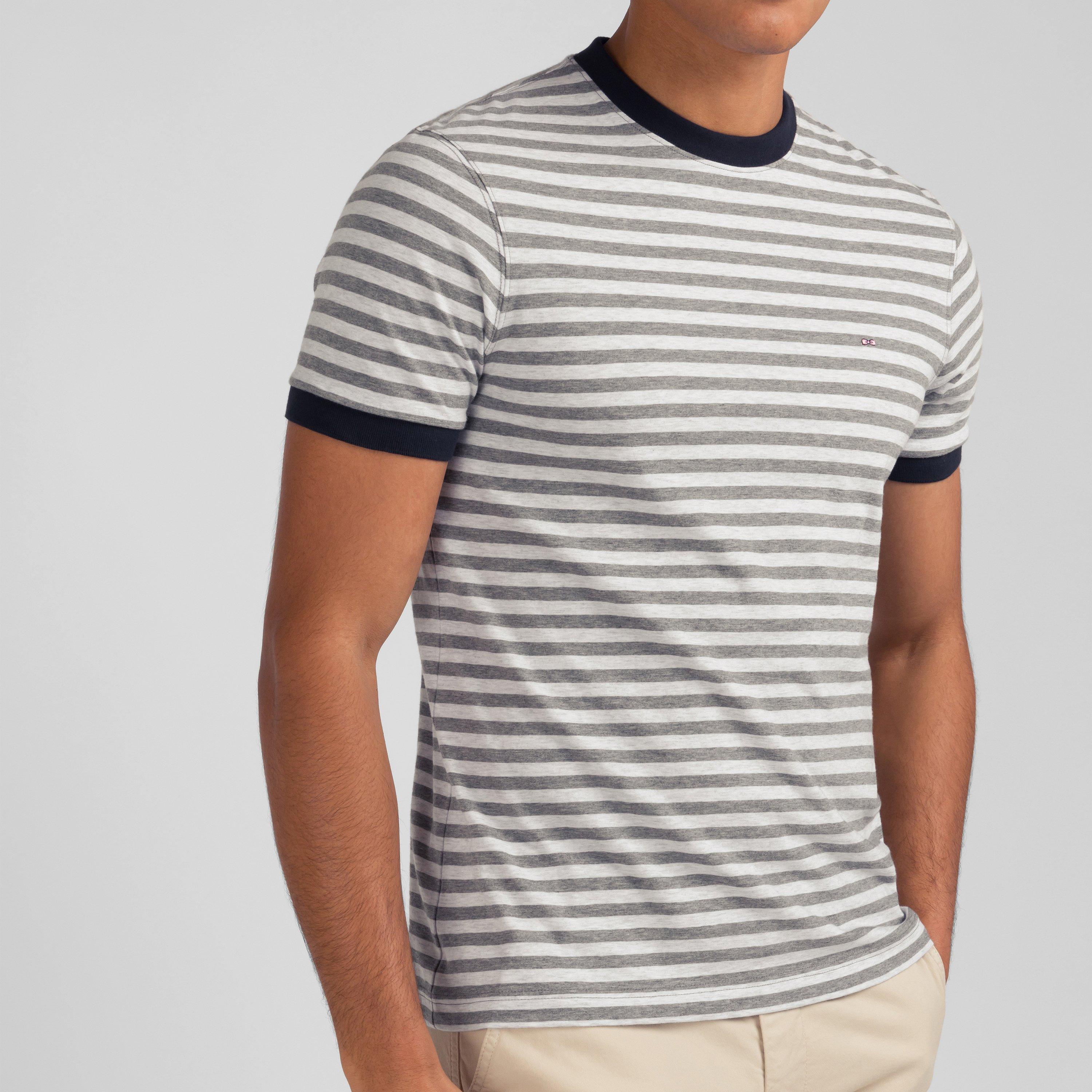 Grm19 - Eden Park - Grey short-sleeved striped T-shirt - 4