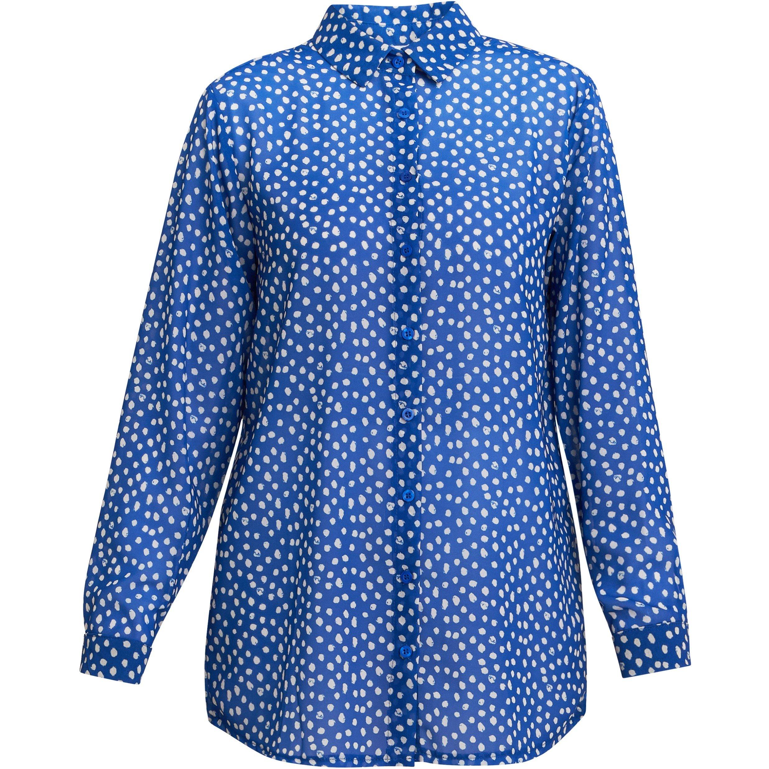 Blue - Gina Bacconi - Lara Print Georgette Shirt - 4