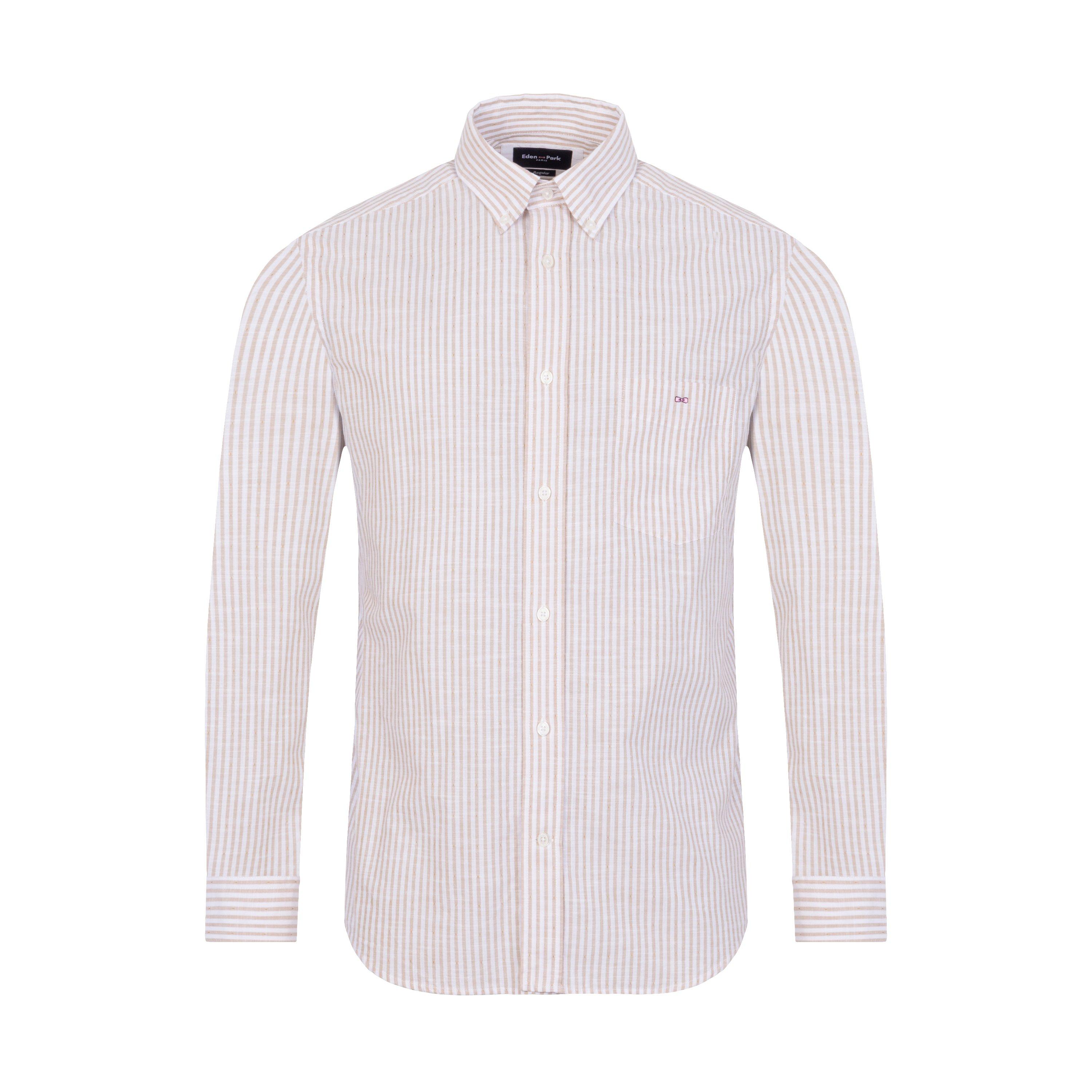 Mac2 - Eden Park - Striped beige cotton shirt - 1