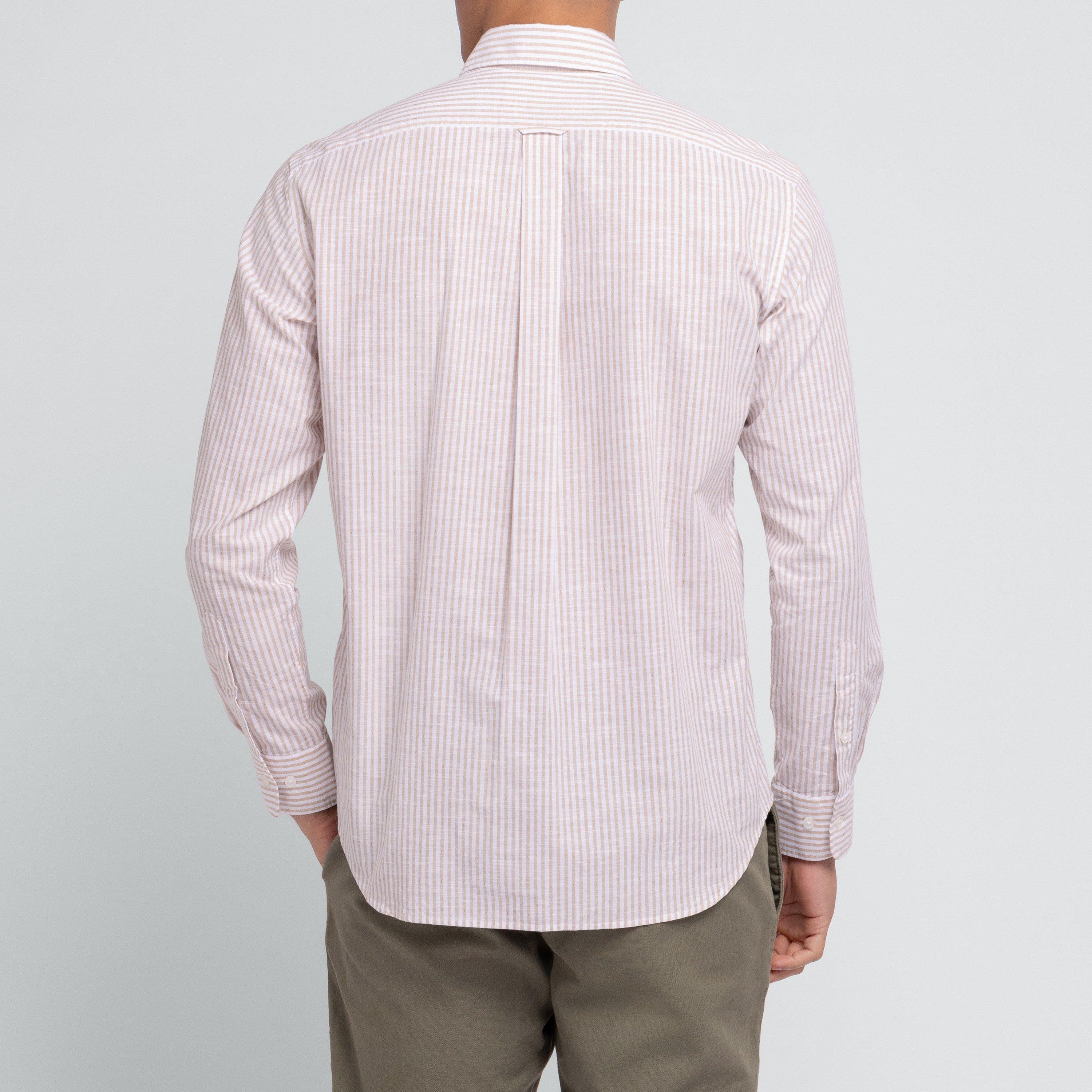 Mac2 - Eden Park - Striped beige cotton shirt - 4
