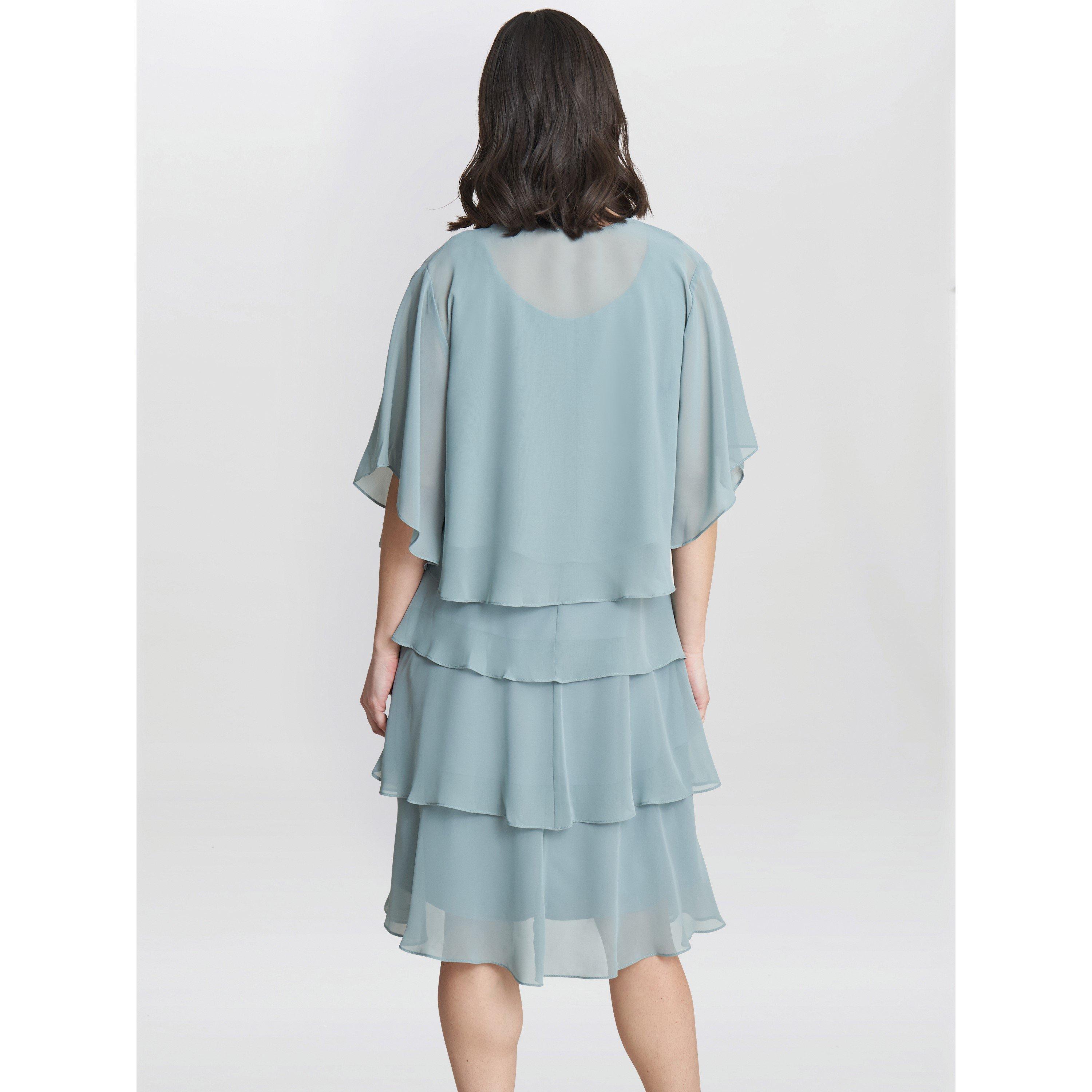 Sage - Gina Bacconi - Toni Chiffon Tier Jacket Dress - 2