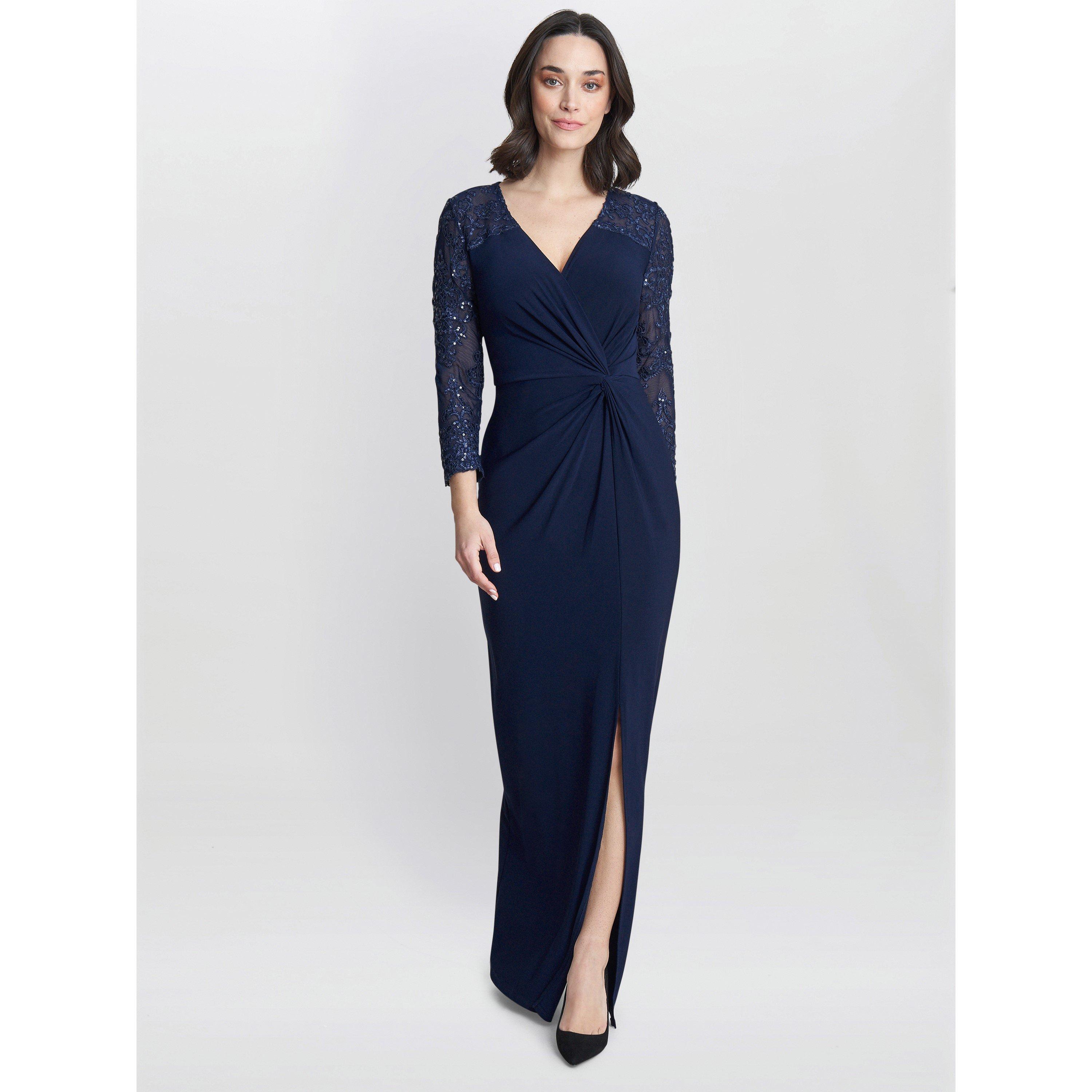 Navy - Gina Bacconi - Isla Maxi Dress With Twist Front - 1