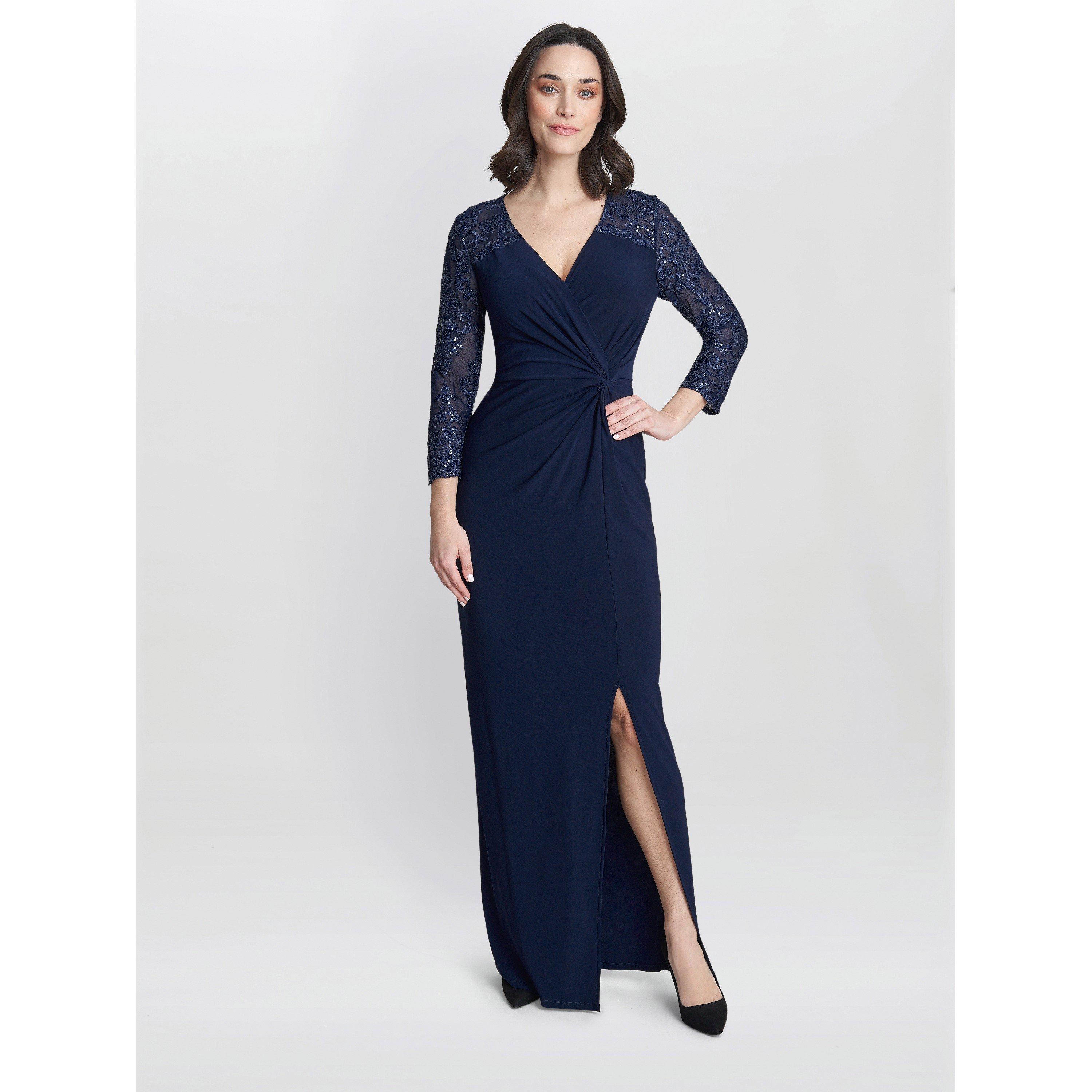 Navy - Gina Bacconi - Isla Maxi Dress With Twist Front - 3