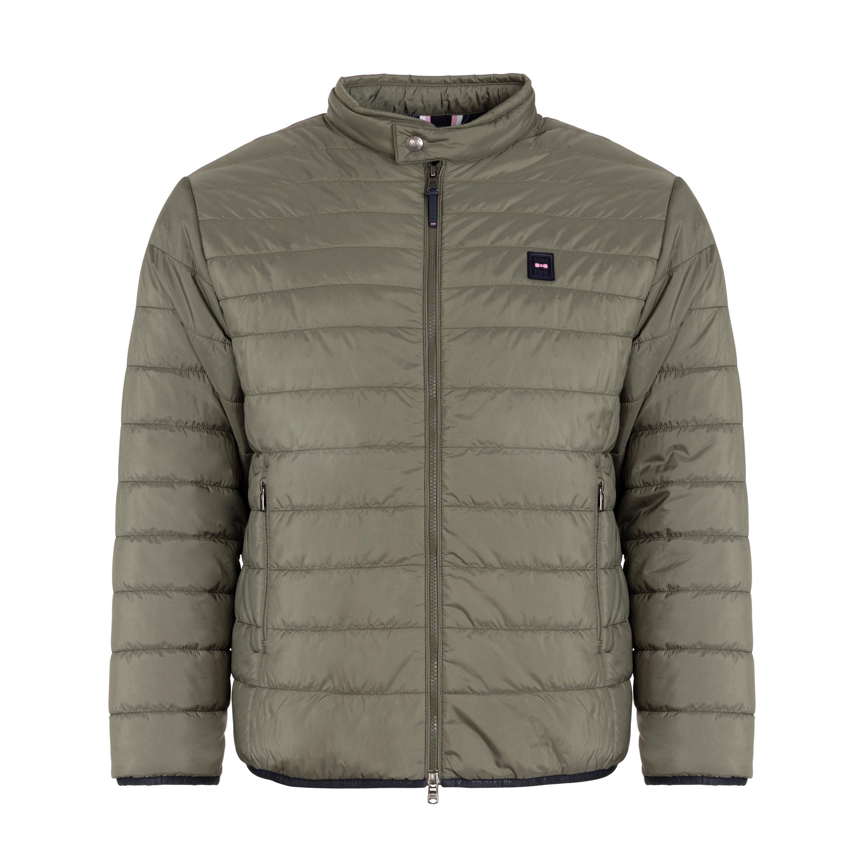Kam11 - Eden Park - Men's Khaki Water-Repellent Long Sleeve Quilted Puffa Jacket - 1