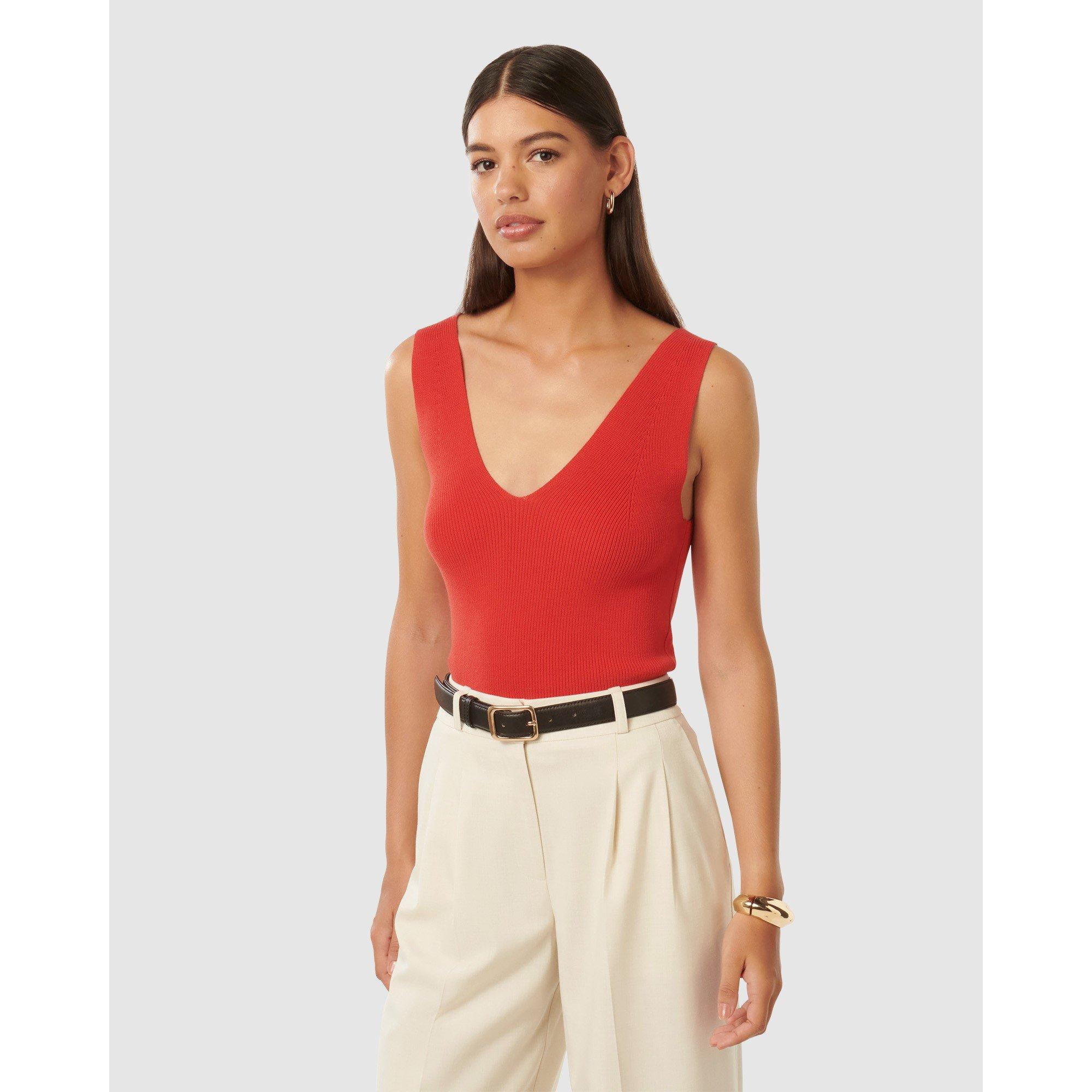 Red - Forever New - Amara Fashioning Detail Knit Tank Top - 5