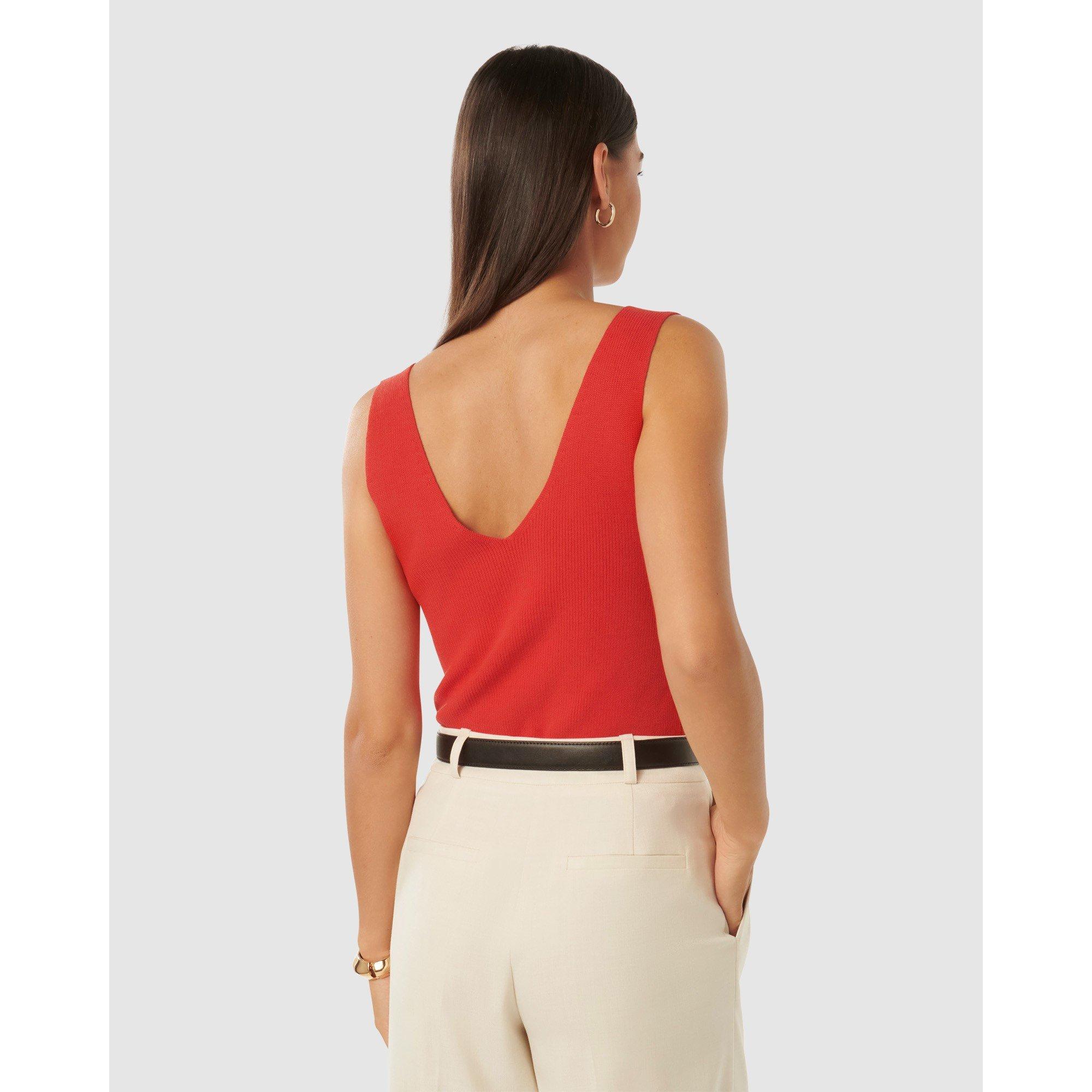 Red - Forever New - Amara Fashioning Detail Knit Tank Top - 6
