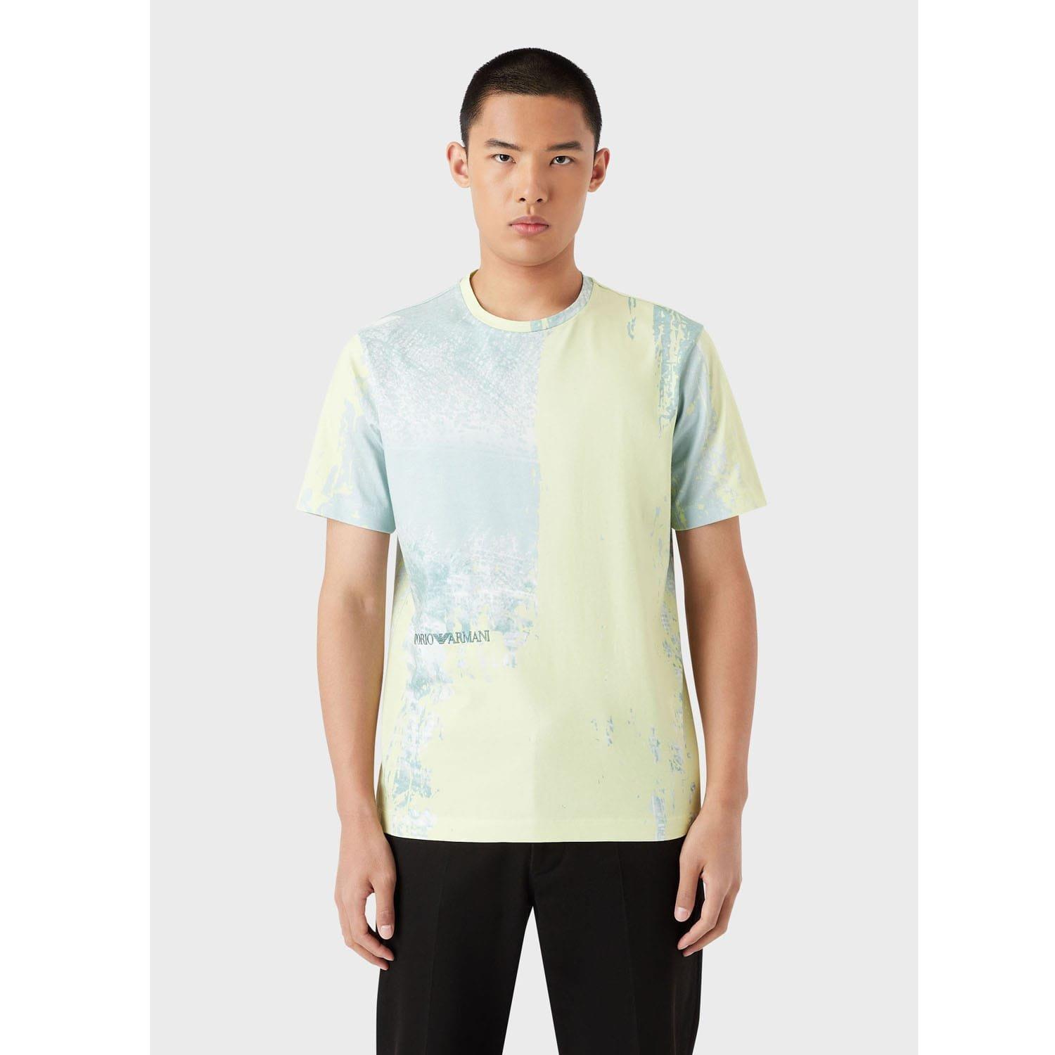 Multi Colour - Emporio Armani - Jersey T-Shirt with Allover City Print - 1