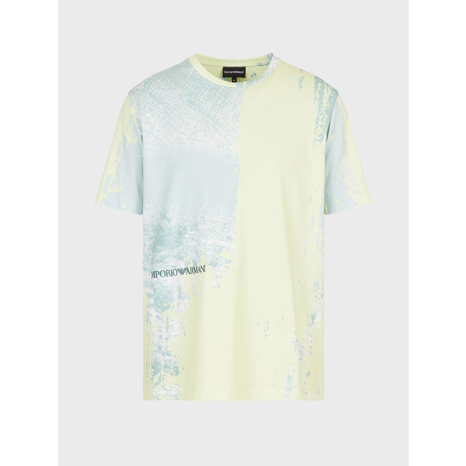 Multi Colour - Emporio Armani - Jersey T-Shirt with Allover City Print - 3